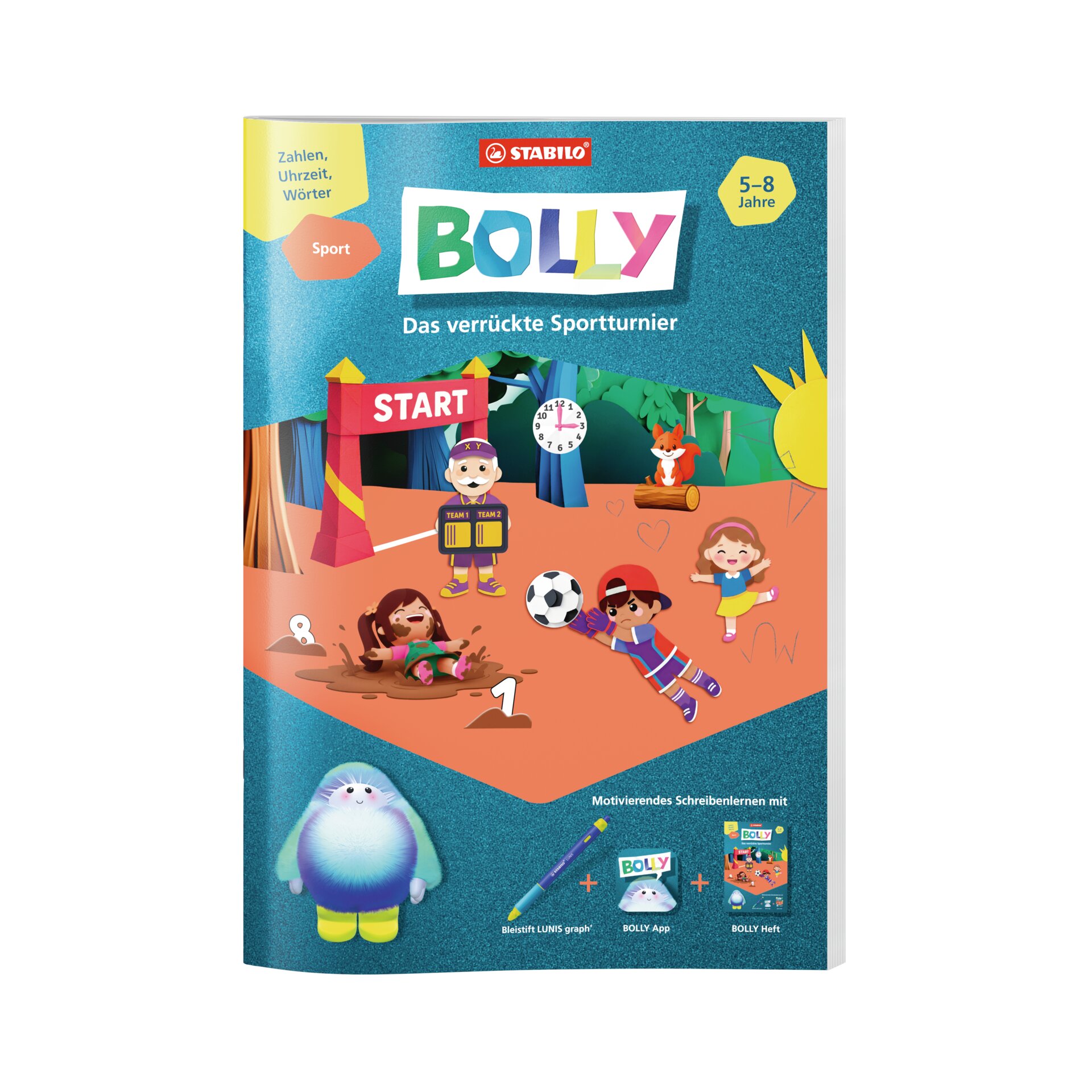 Übungsheft & App-Welt STABILO BOLLY – Sport Gedruckte Bücher, Sportbuch, Kindersport, Bully, Starttor, Kinderbuch