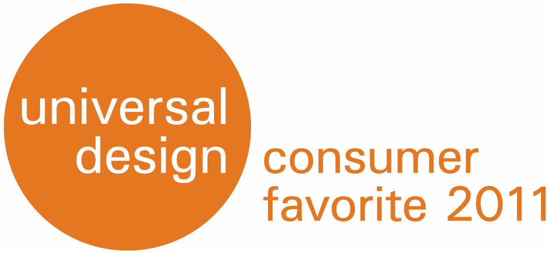 orange circle, text on image, universal design, consumer favorite, 2011