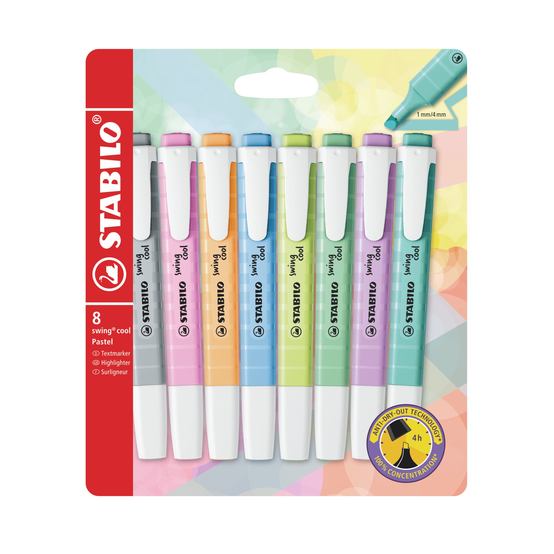 Surligneur format stylo STABILO swing cool Pastel Text Marqueurs STABILO swing cool Pastel