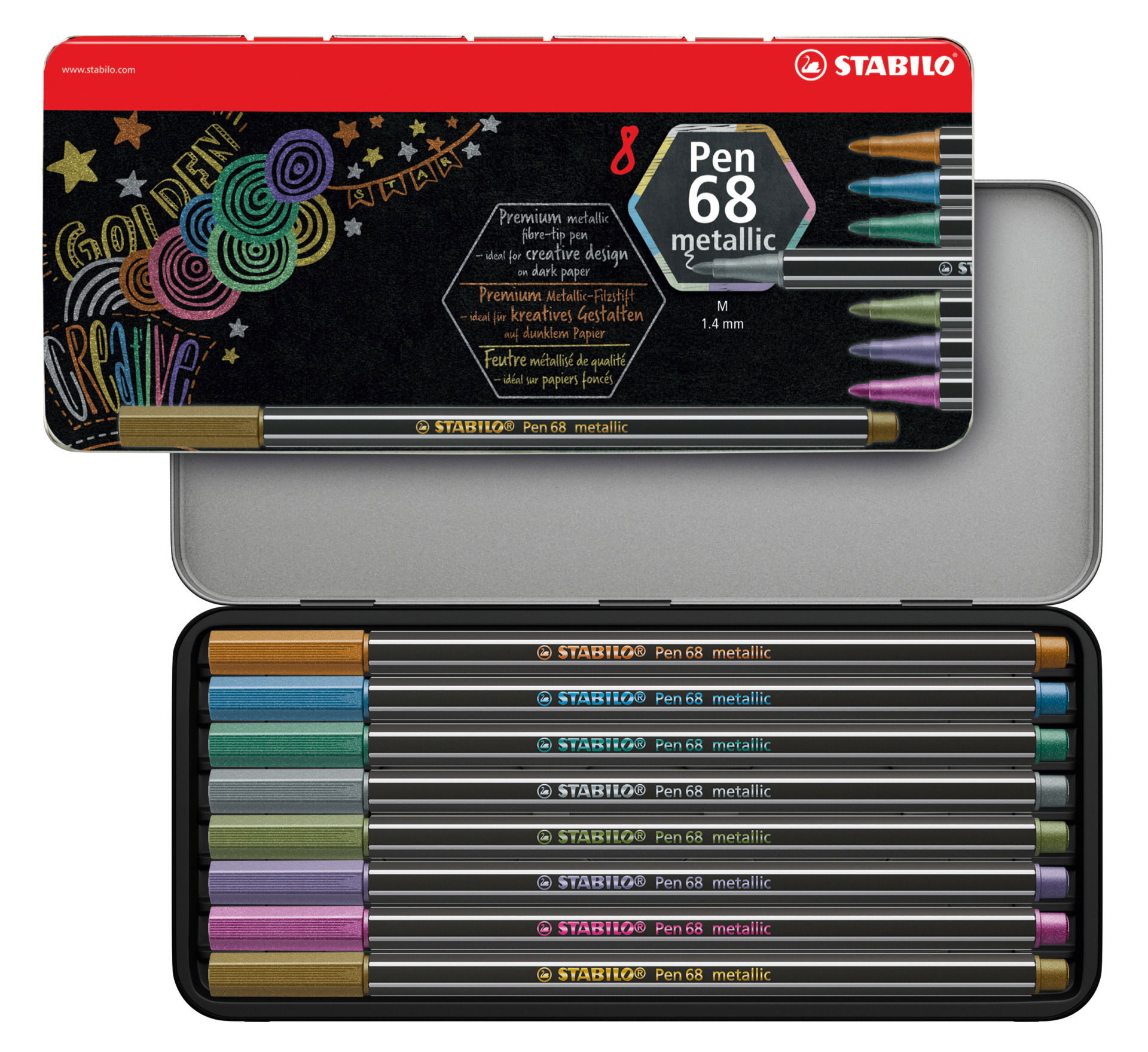 Premium metallic felt-tip pen STABILO Pen 68 metallic Fiber-Tip Pen STABILO Pen 68 metallic