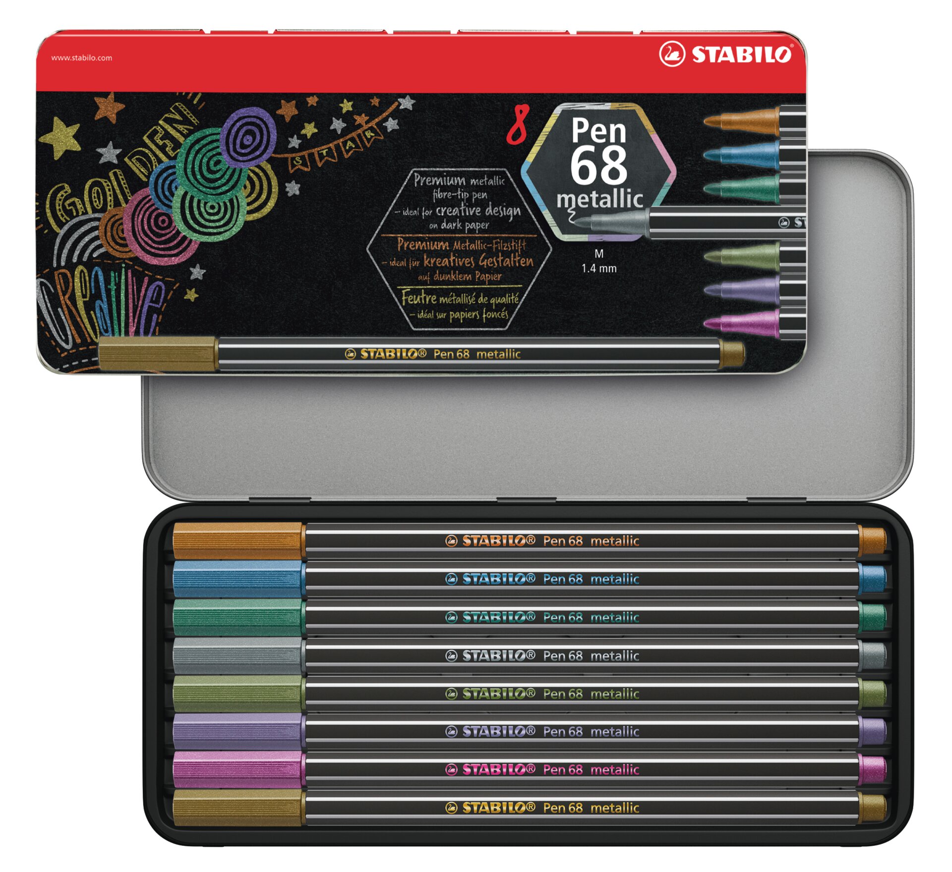 Premium Metallic-Filzstift STABILO Pen 68 metallic Fasermaler STABILO Pen 68 metallic