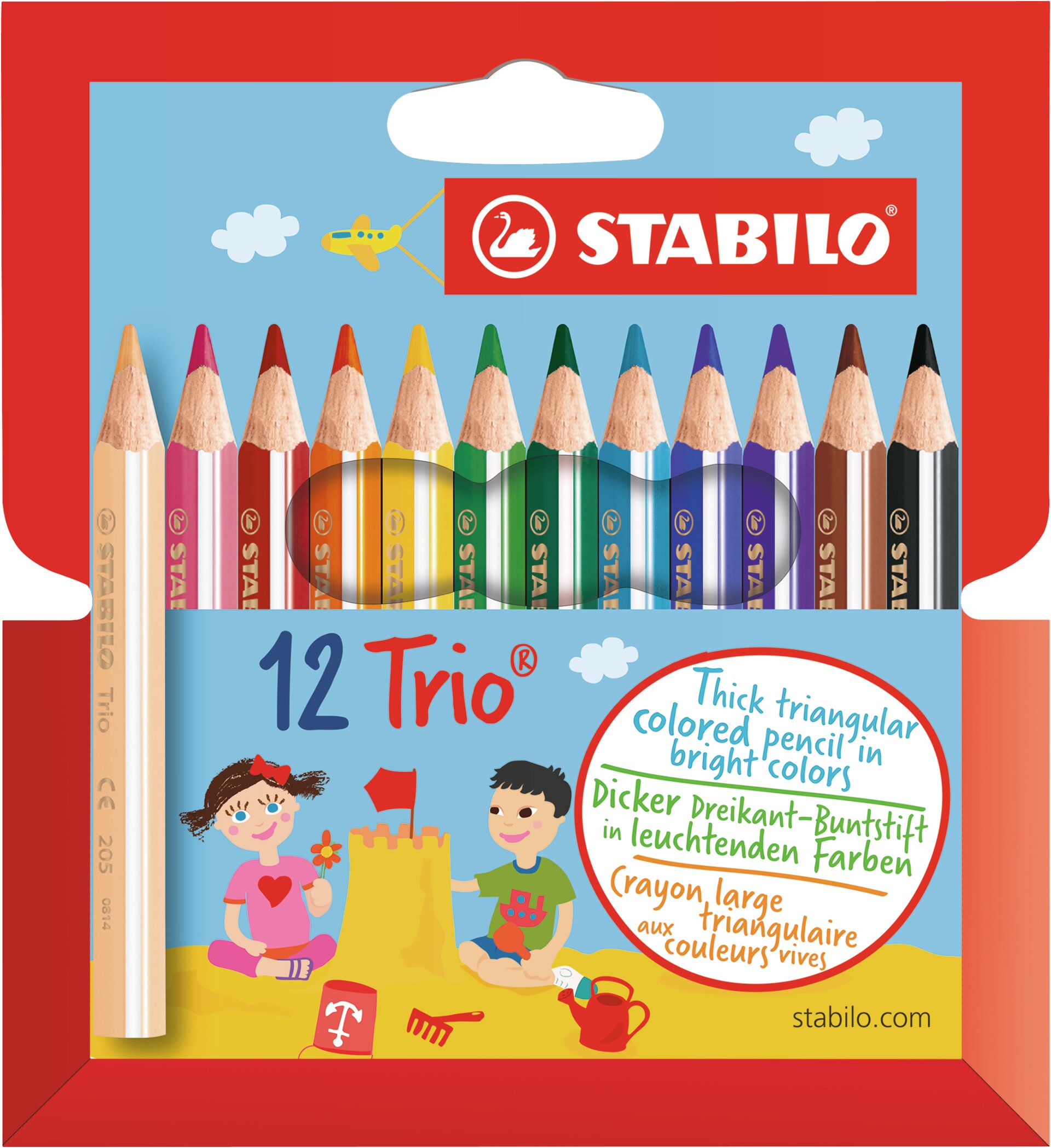 Matite colorate STABILO Trio thick short