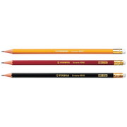 Bleistift, HB 2 1/2, Holz, Rundbleistift, Schwarz/orange/maroon