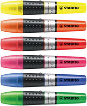 highlighter, dual-color, plastic, marker, stabilo