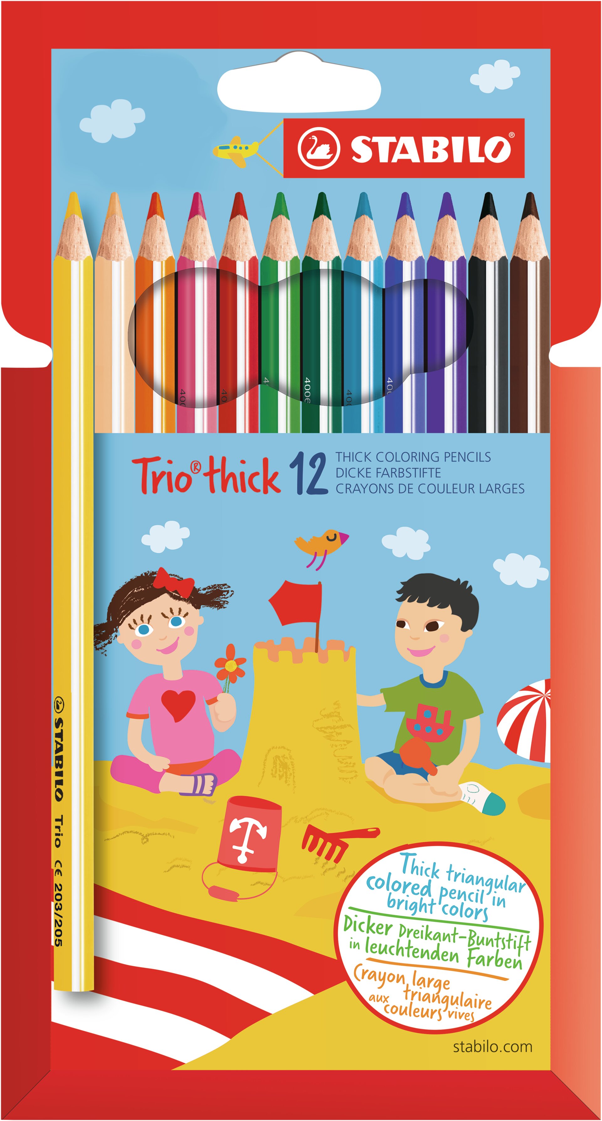 Crayon de couleur large triangulaire STABILO Trio thick Crayons de couleurs STABILO Trio thick