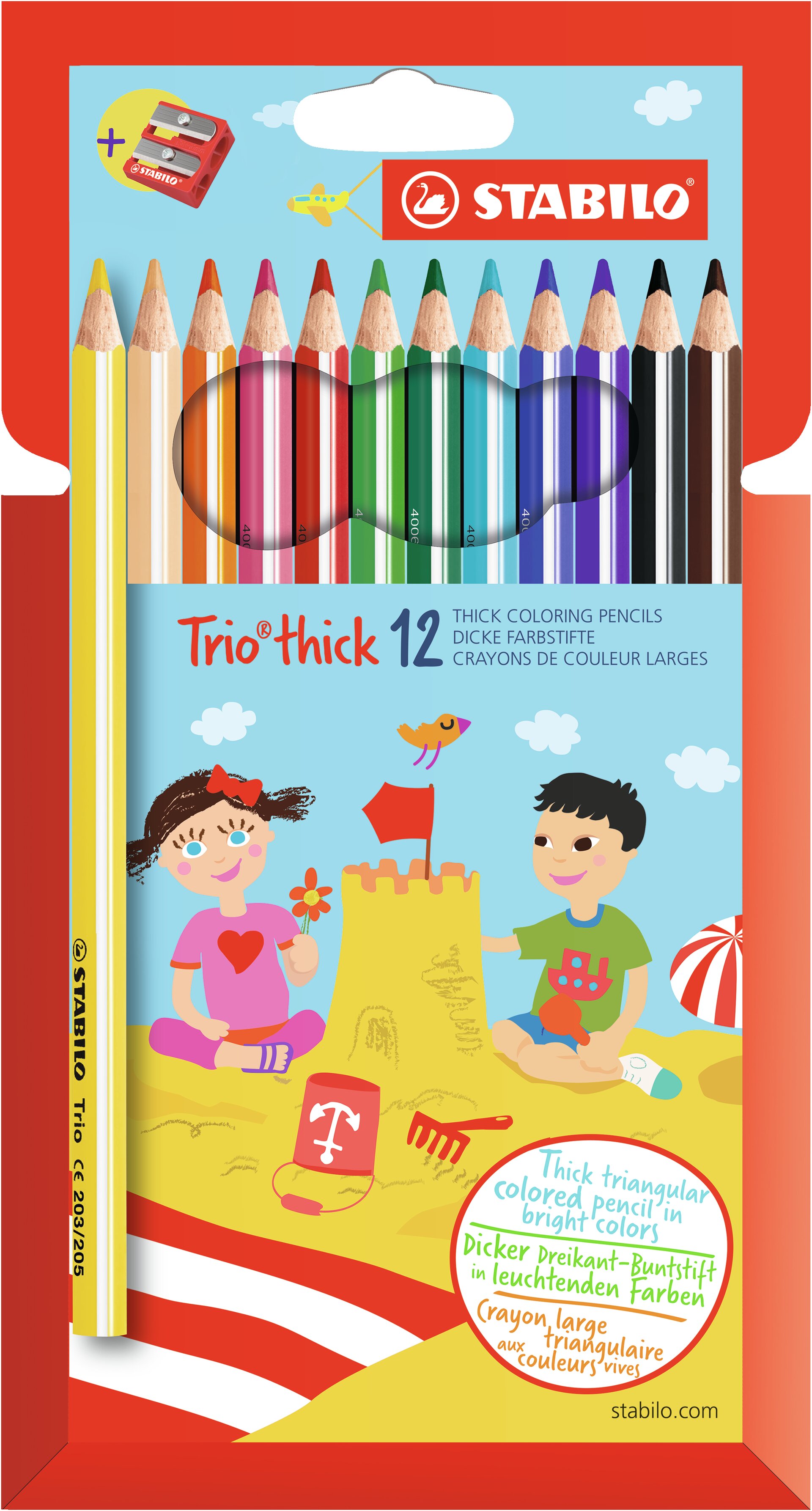 Crayon de couleur large triangulaire STABILO Trio thick Crayons de couleurs STABILO Trio thick