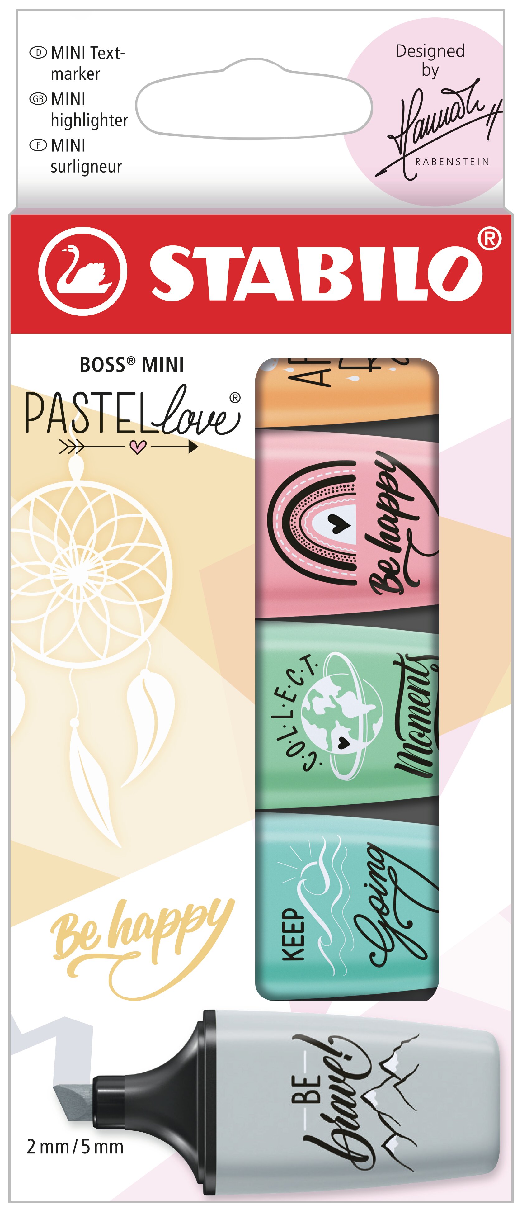 Subrayador fluorescente STABILO BOSS MINI Pastellove Edition 2.0