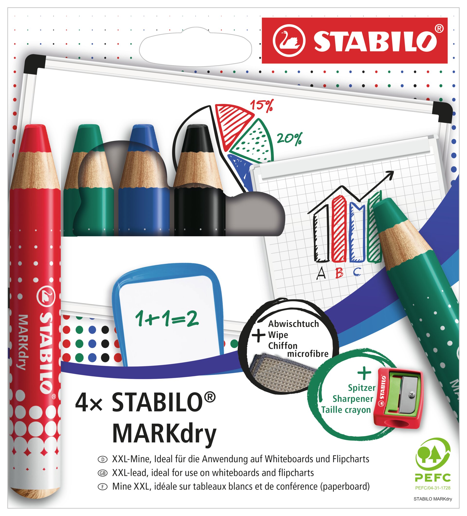 Crayon marqueur pour ardoises et tableaux blancs STABILO MARKdry Marker STABILO MARKdry