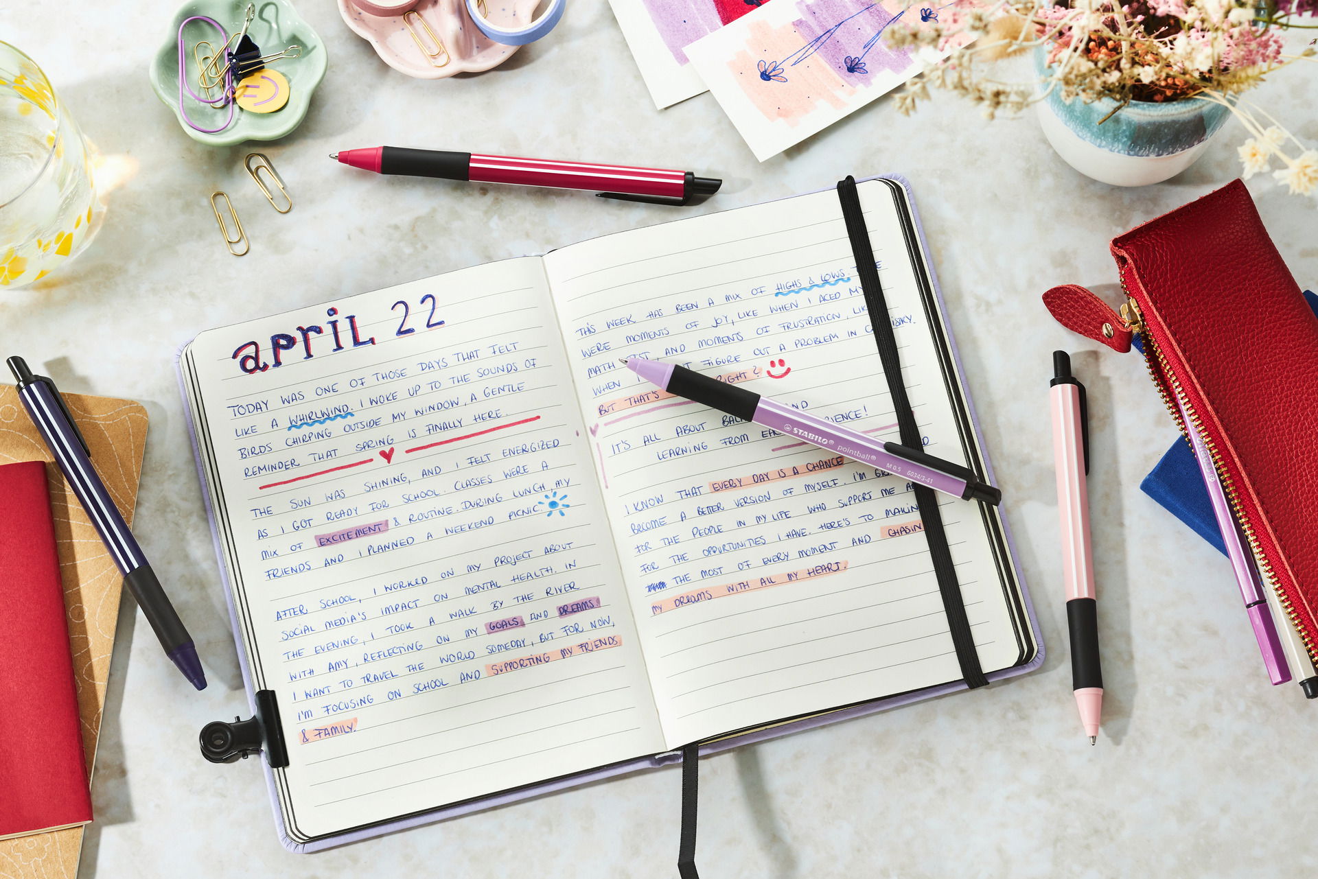 Stylos-bille STABILO pointball NatureCOLORS Wildflower