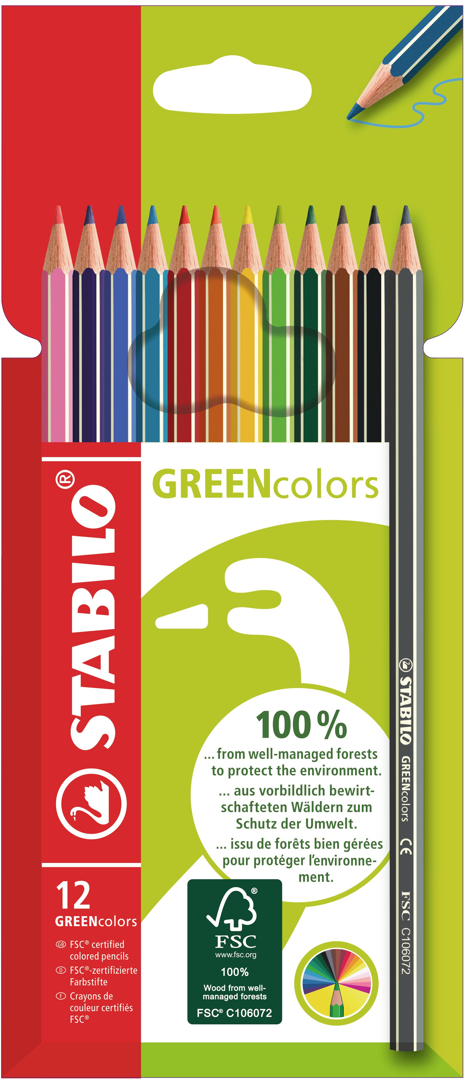 Crayon de couleur certifié FSC® STABILO GREENcolors Crayons de couleurs STABILO GREENcolors