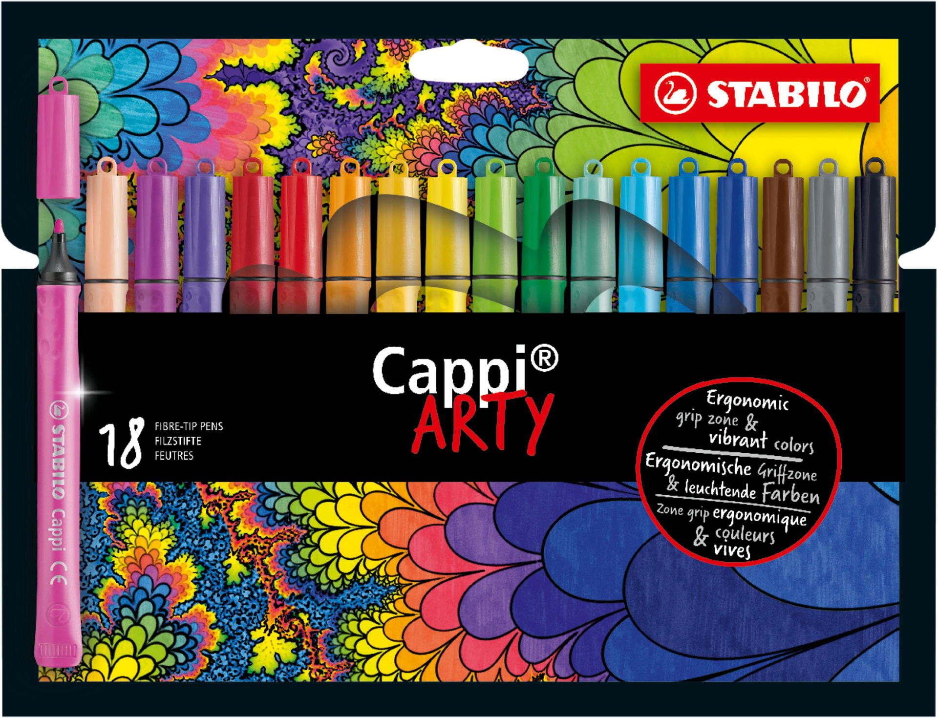 Felt-tip pen with cap-ring STABILO Cappi Fiber-Tip Pen STABILO Cappi ARTY