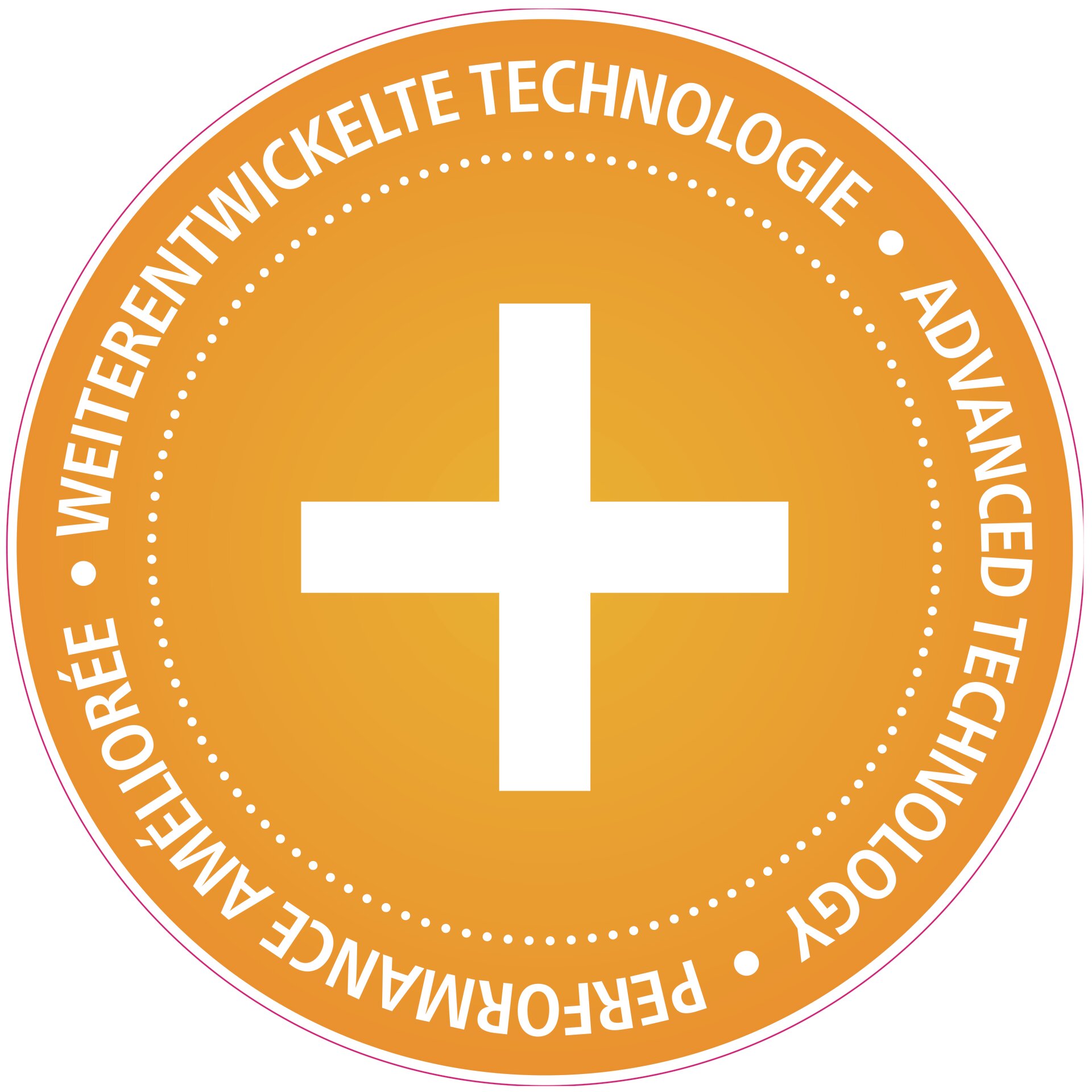 Medaille, Oranges Abzeichen, Weißes Kreuz, Kreuz-Symbol, Auszeichnungs-Siegel