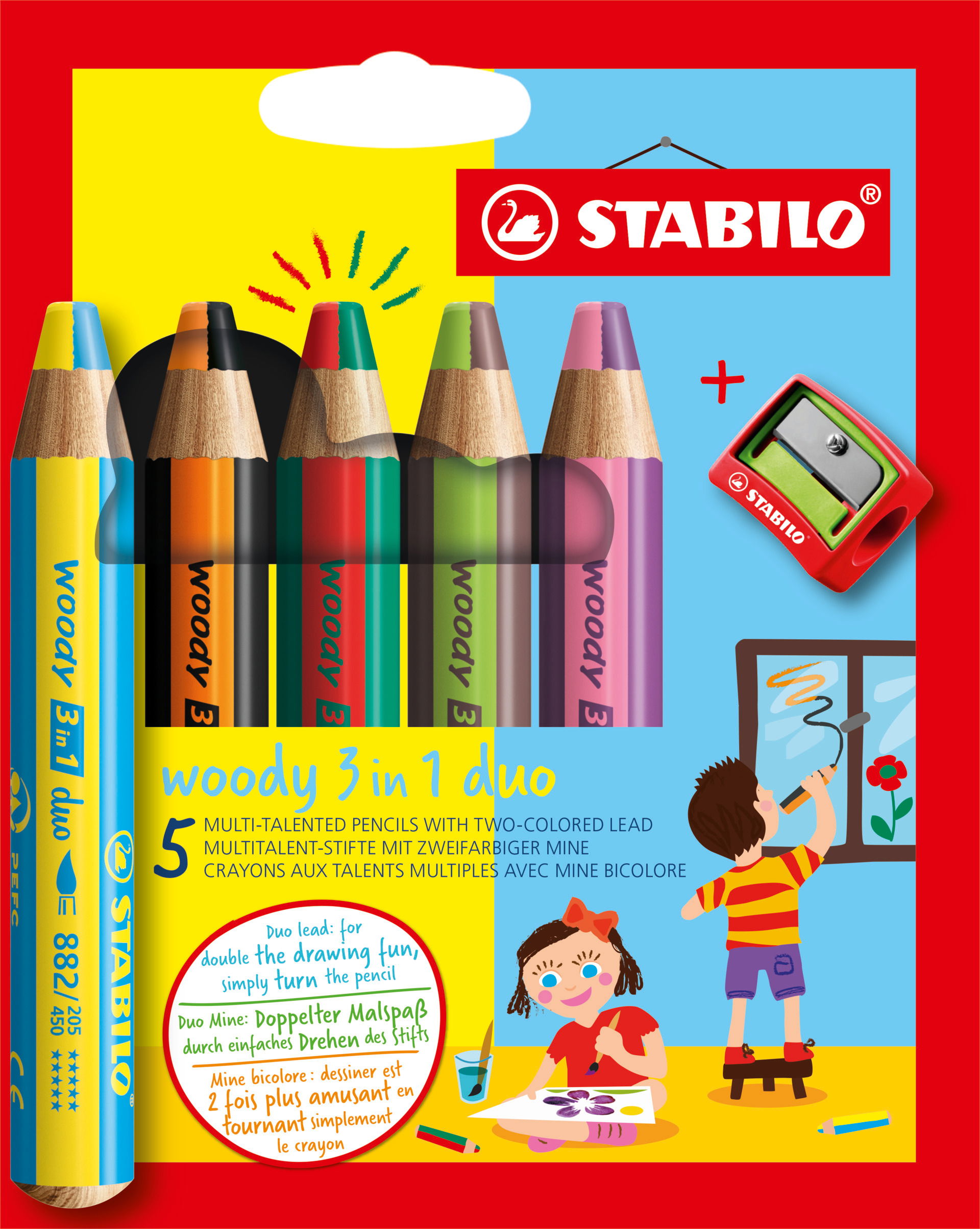 Crayons de couleurs STABILO woody 3 in 1 duo