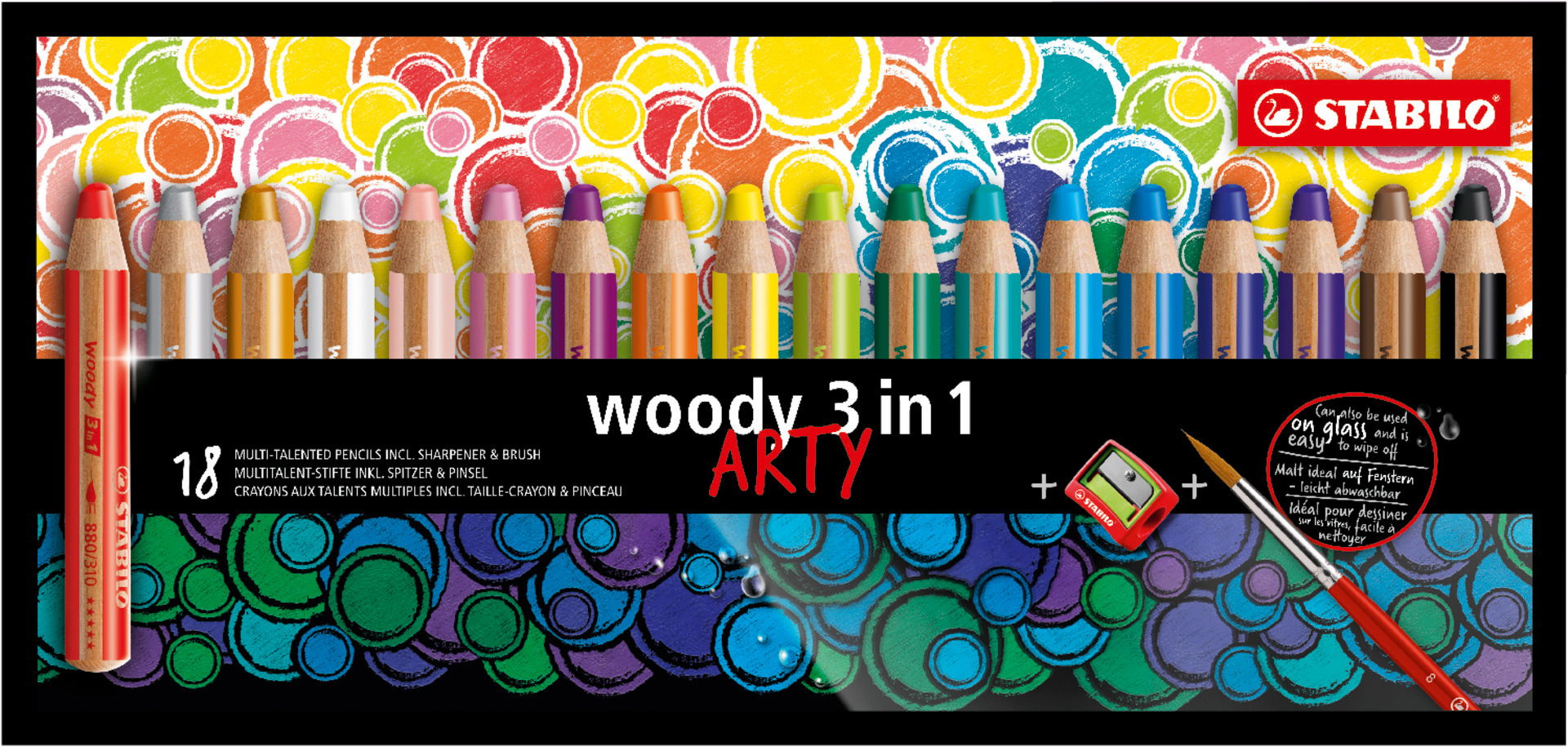 Farbičky STABILO woody 3 in 1 ARTY