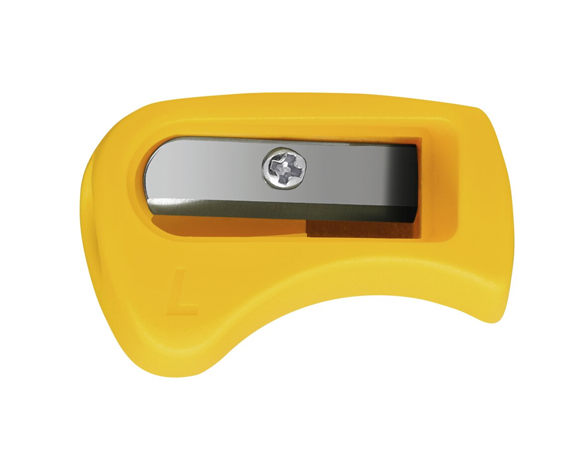 Bleistiftspitzer, Schrägschnitt, Gelb, Kunststoff, Metall