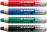 Marker, Permanentmarker, Holzspitze, Kappenfarbe rot, Mehrfarbiges Set