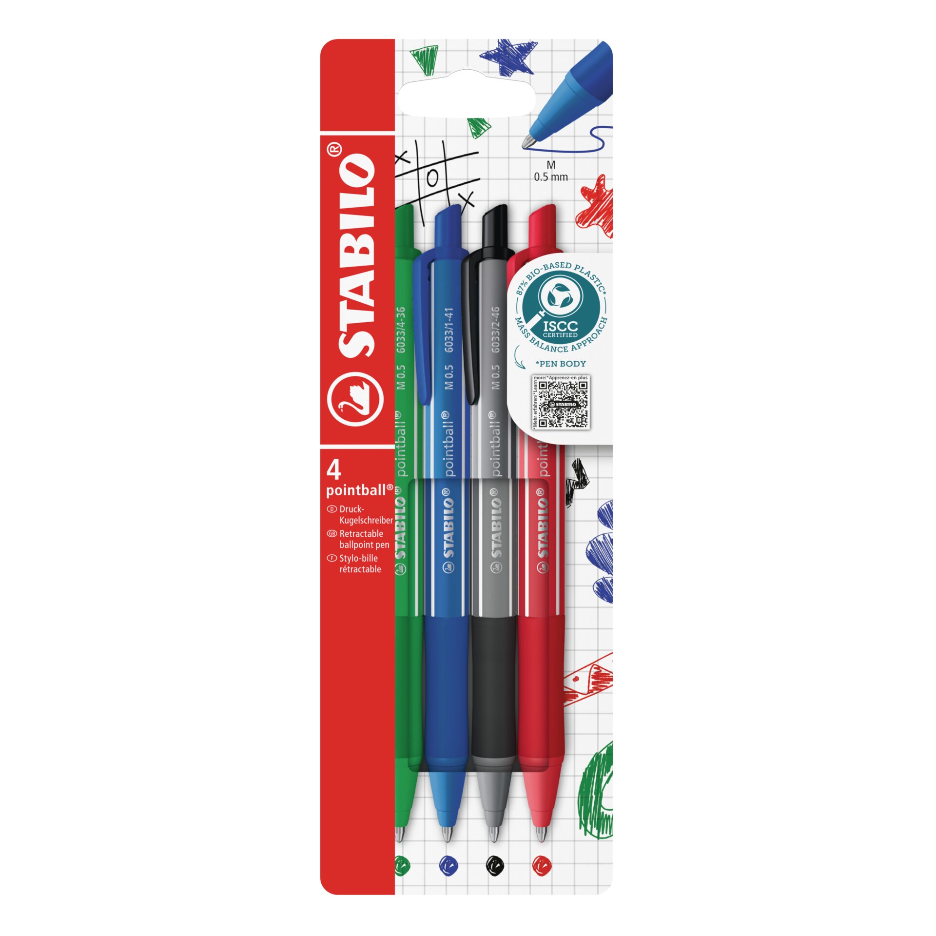 Stylo-bille STABILO pointball colorful Stylos-bille STABILO pointball colorful