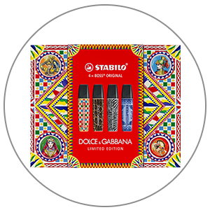 Textmarker STABILO BOSS ORIGINAL x DOLCE&GABBANA, Stickers, Lippenstift-Set, Make-up, Dolce&Gabbana, Limitierte Auflage