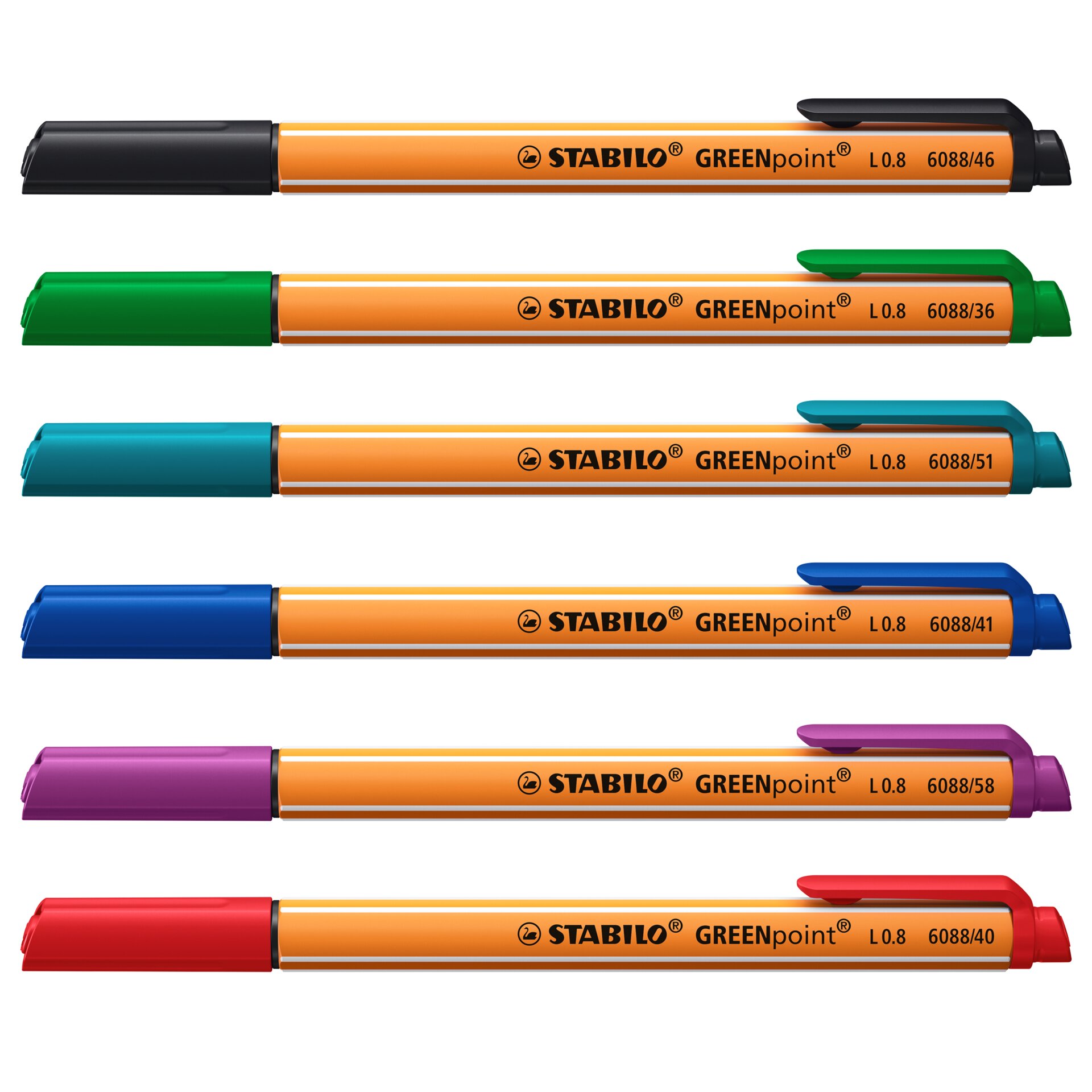 Marker, Permanent marker, Orange body, Assorted colors, Chisel tip