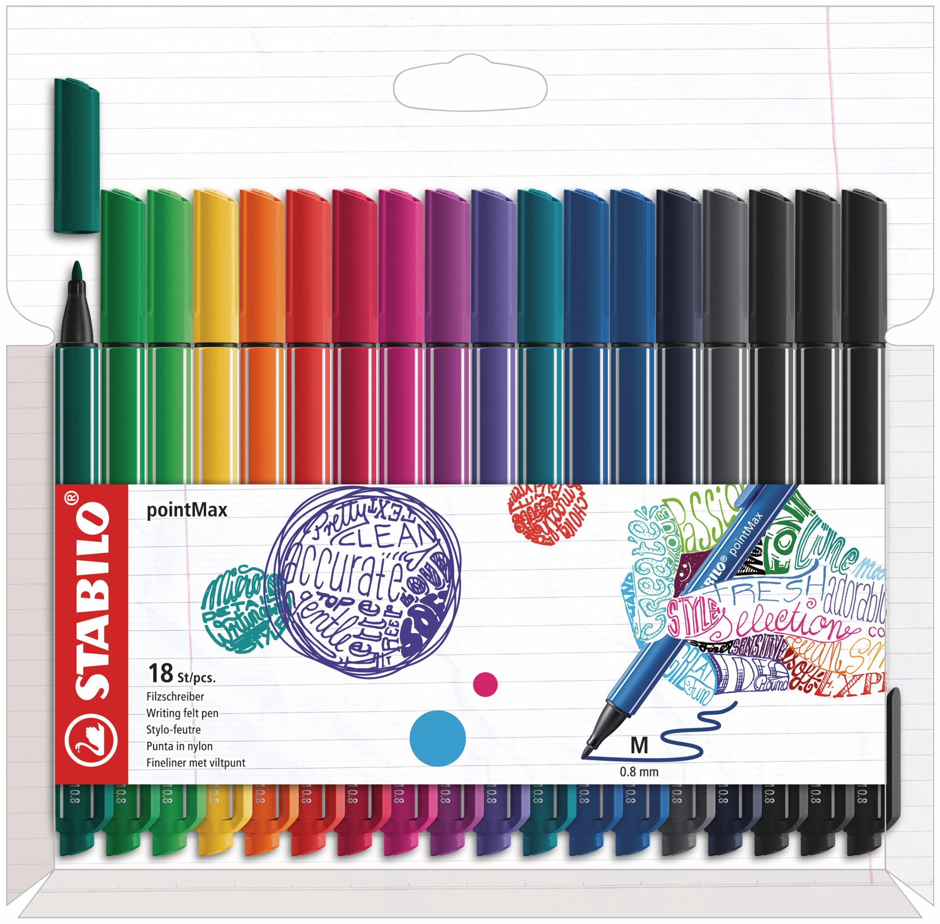 Stylo-feutre pointe nylon STABILO pointMax Stylos-feutres STABILO pointMax