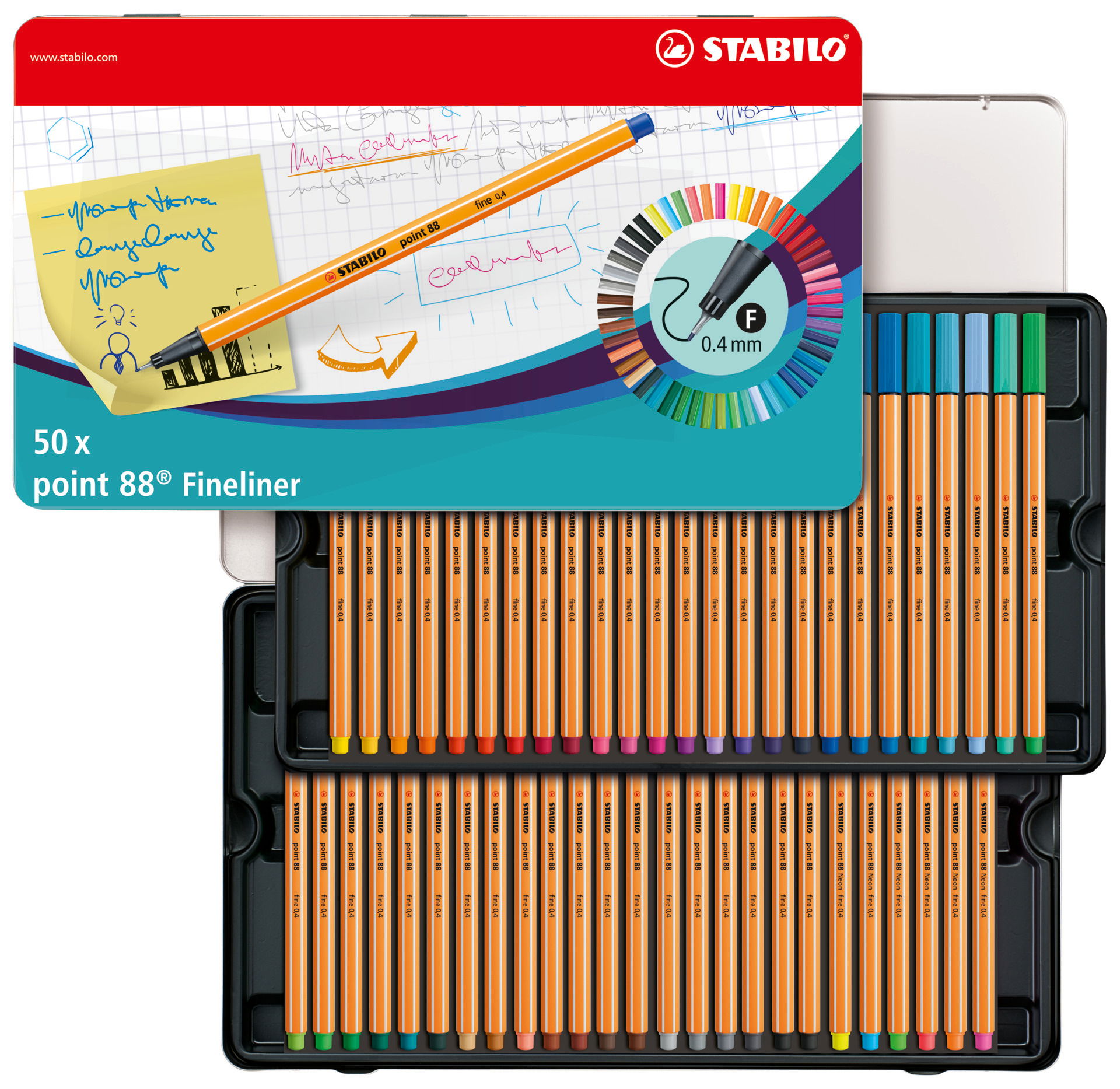 Penne Fineliner Stabilo Point 88 - Astuccio Da 20 Colori Assortiti, Punta 0.4mm, Per Scuola E Ufficio - Foto 8