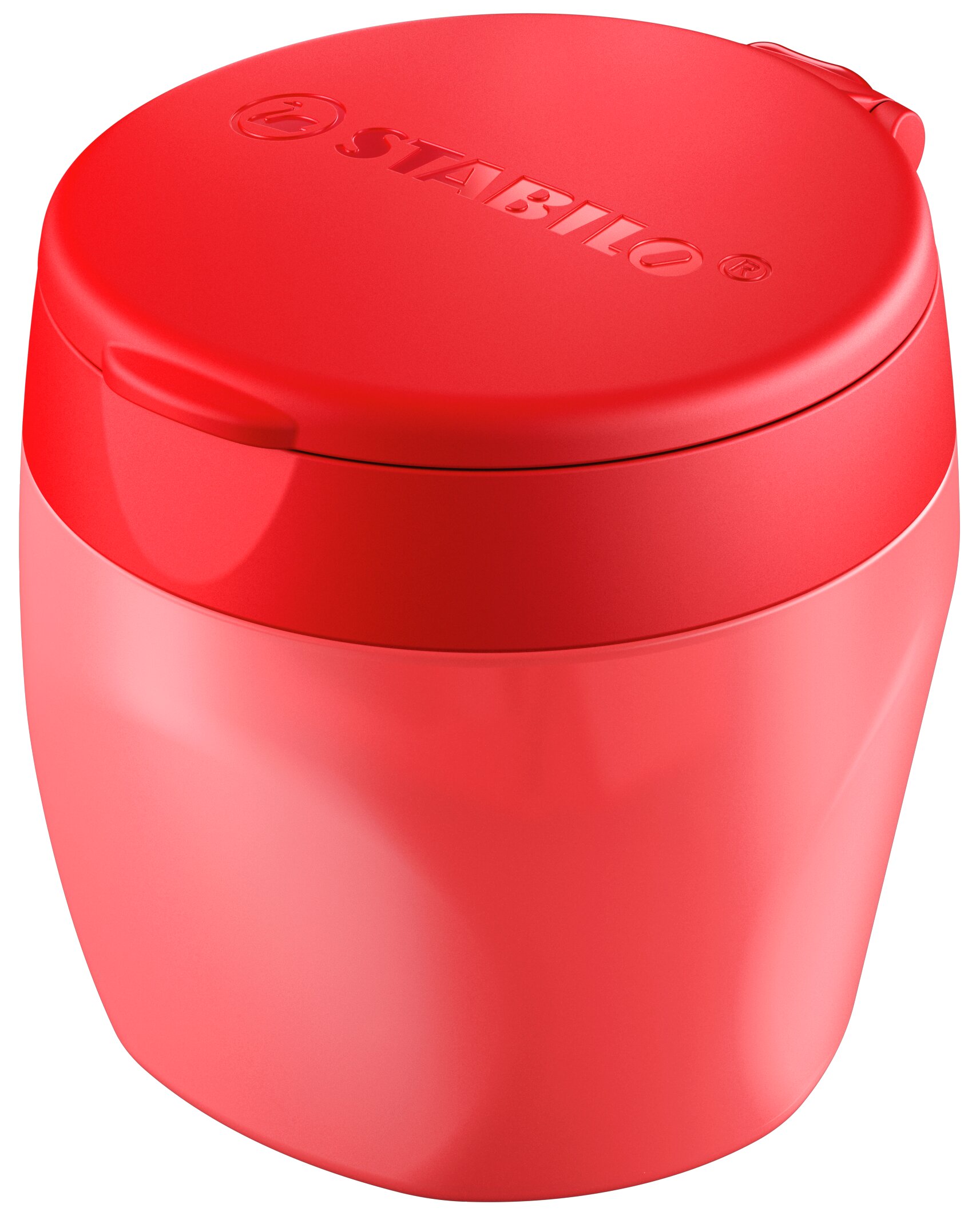 Robuster Dosenspitzer STABILO woody 3 in 1 Spitzer STABILO woody 3 in 1, Mülleimer, Küchenabfall, roter Behälter, Mini-Abfalleimer, Abfalleimer aus Kunststoff