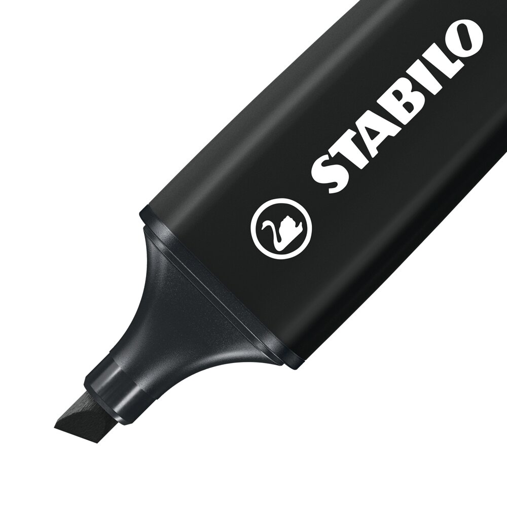 Textmarker STABILO BOSS ORIGINAL ARTY, Messerschliff-Nib, Schneide, Kunststoffgriff, Schraubenspitze?, Schwarz
