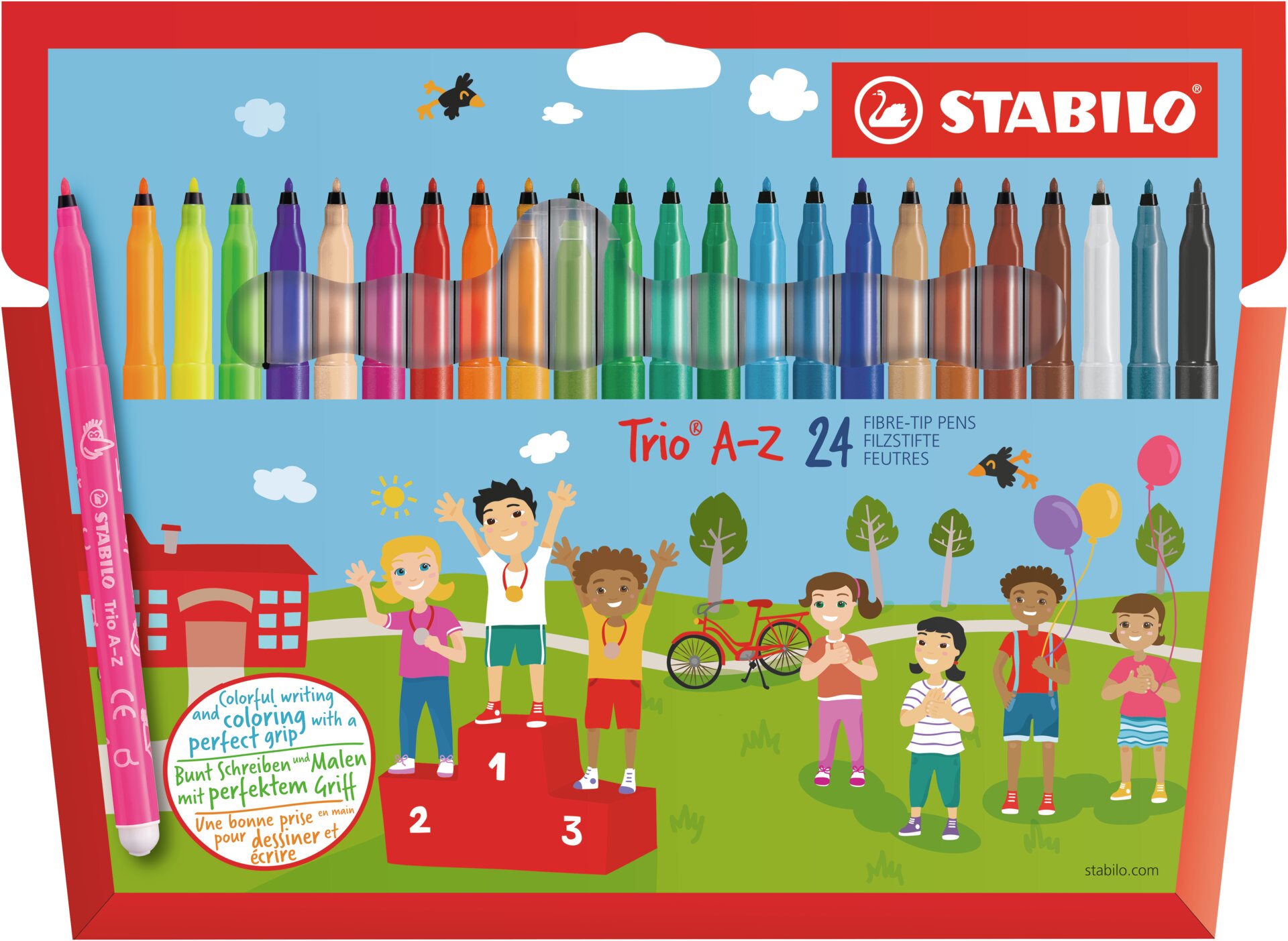 Filzstift mit Dreikant-Griffzone STABILO Trio A-Z Fasermaler STABILO Trio A-Z