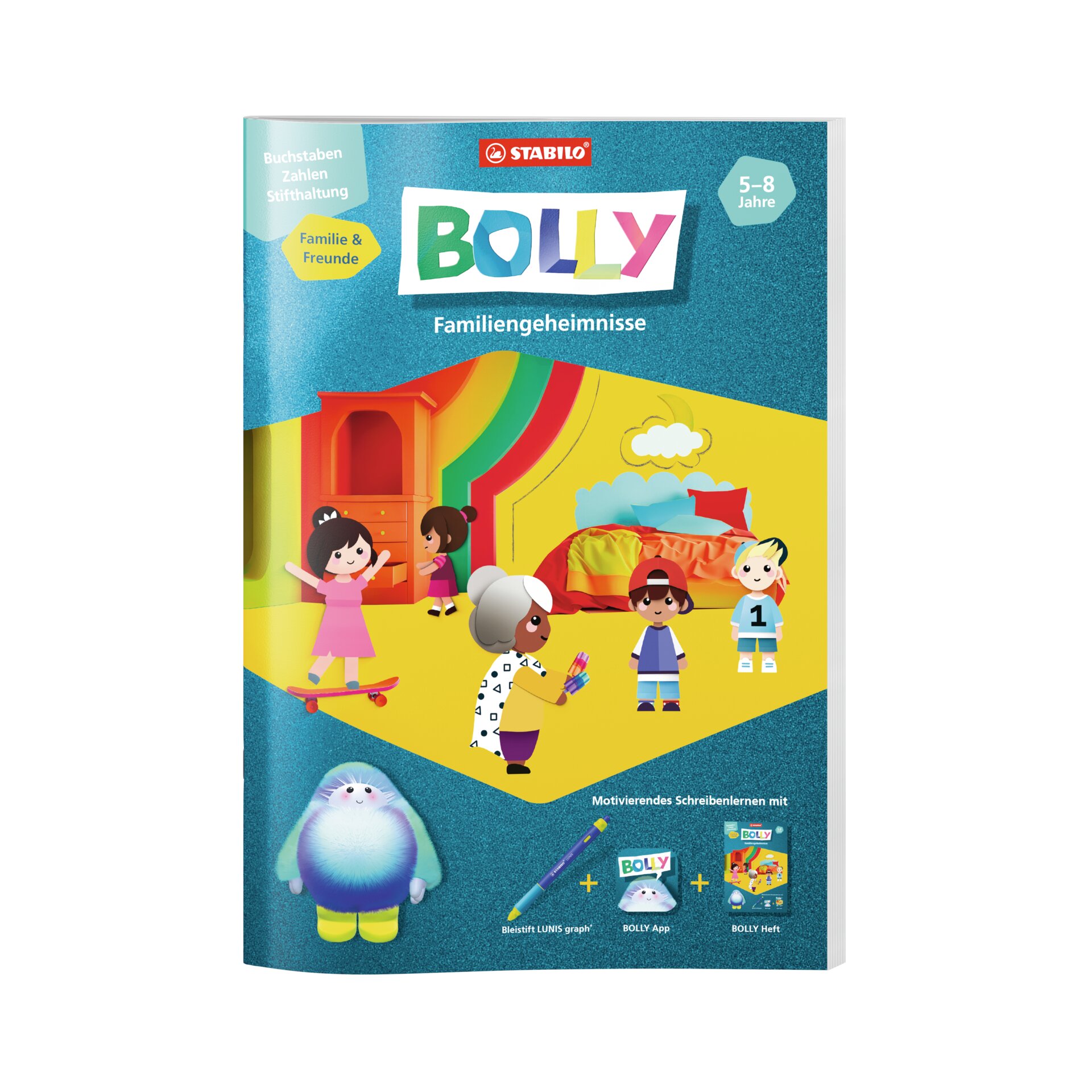 Übungsheft & App-Welt STABILO BOLLY Familie & Freunde Gedruckte Bücher, Kinderbuch, Buch, Bolly, Familienfreundlich, Kinderatelier