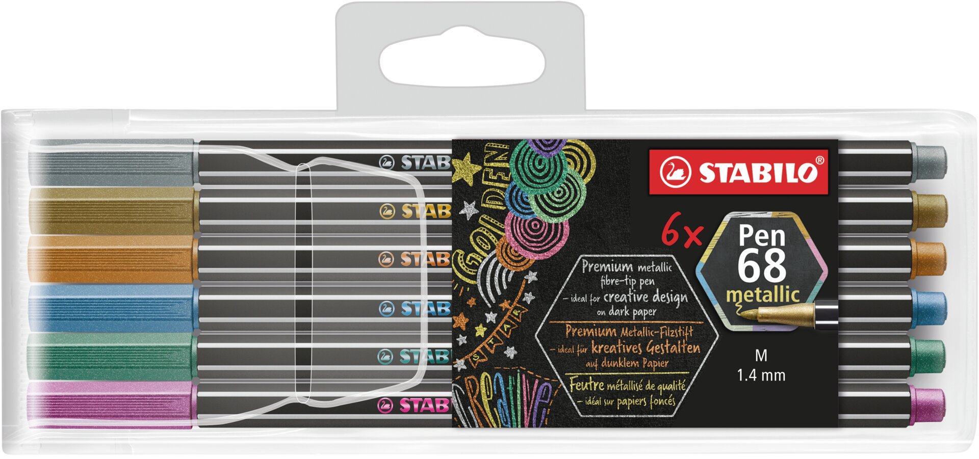 Premium Metallic-Filzstift STABILO Pen 68 metallic Fasermaler STABILO Pen 68 metallic