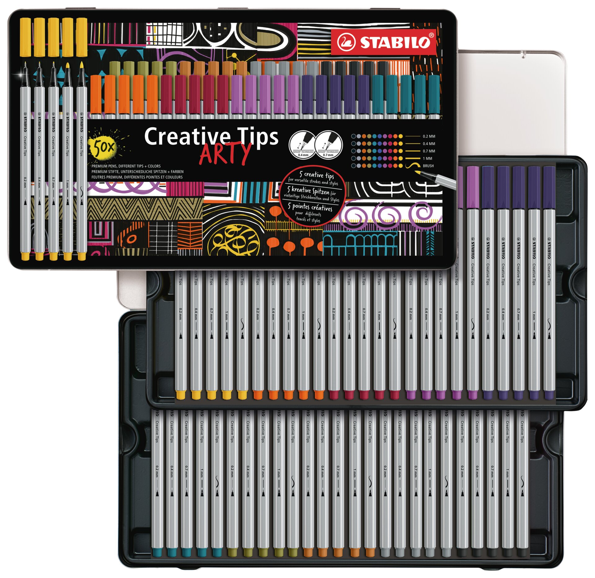 Feutres premium avec 5 pointes différentes STABILO Creative Tips feutres pointe fine