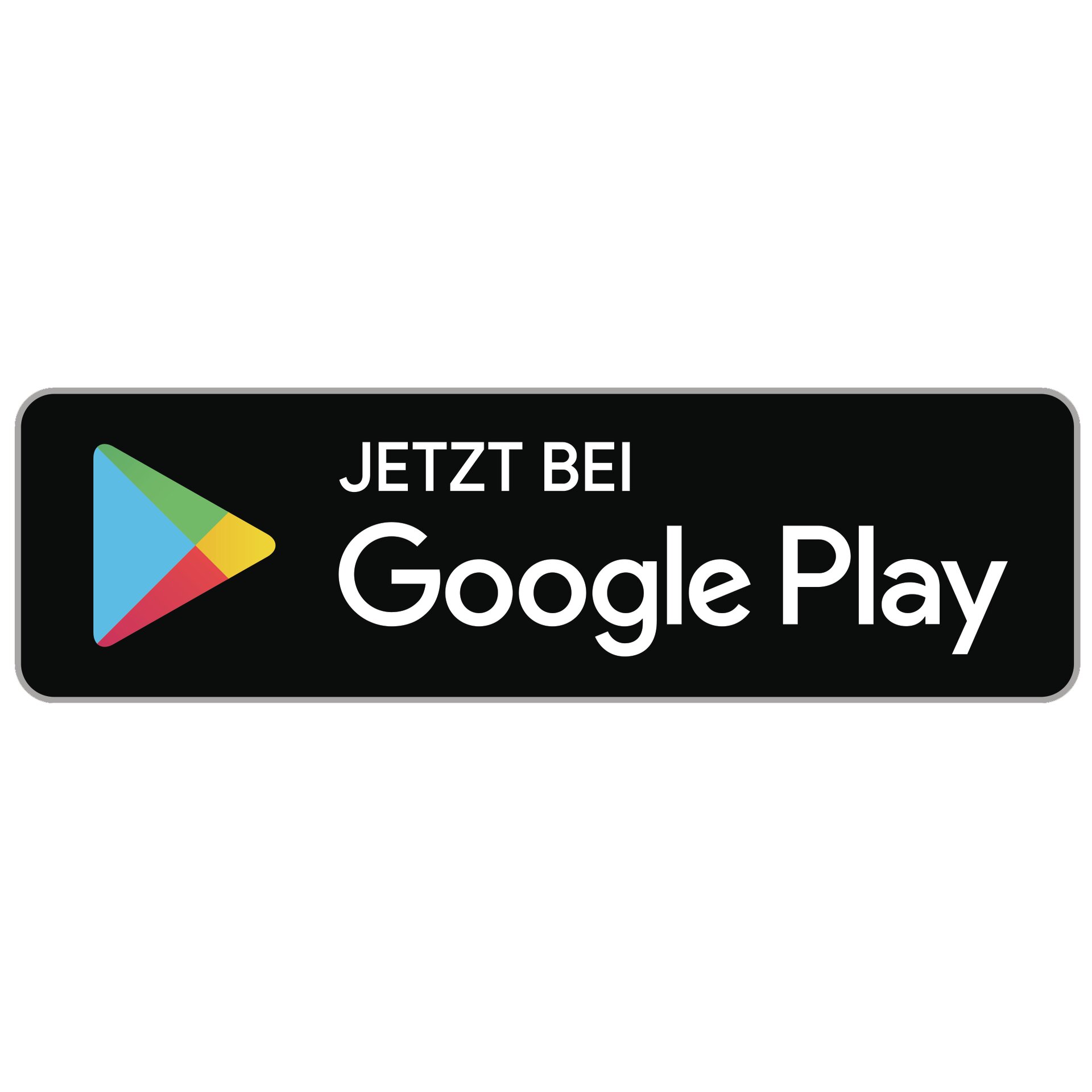 Play Store Abzeichen, Google Play, schwarzer Balken, Grün Gelb Blau Rot Dreieck, Werbebanner