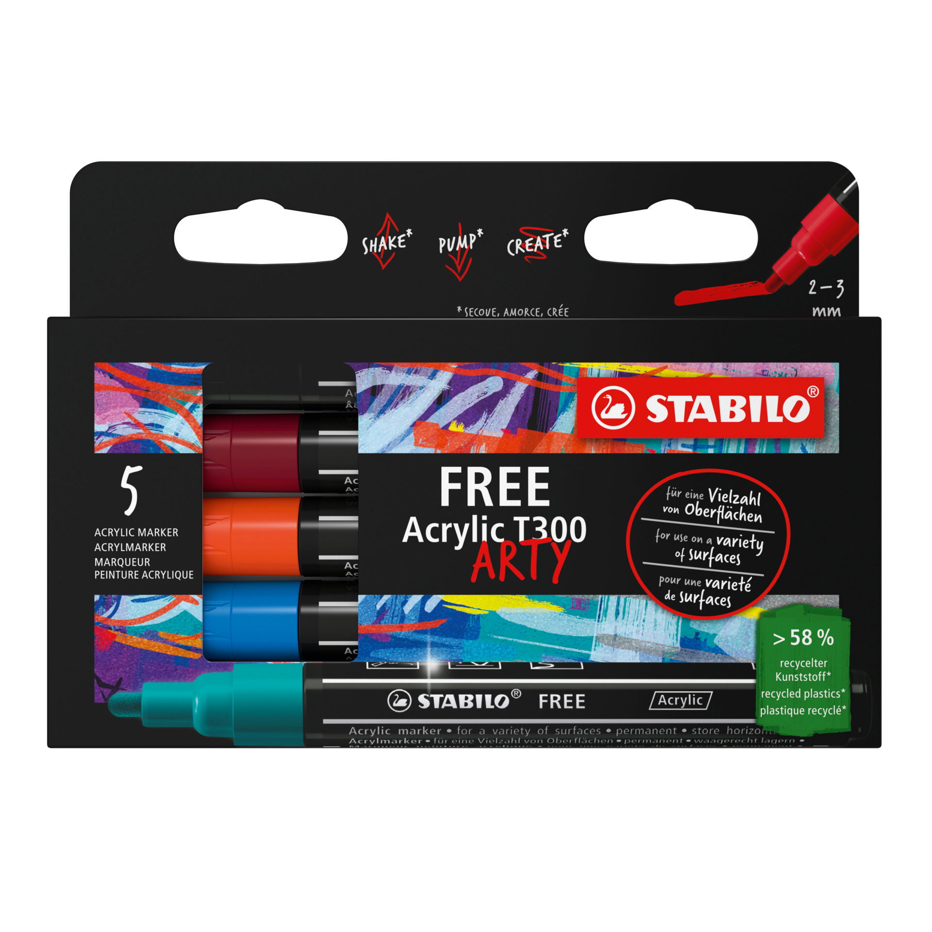 Všetky povrchy STABILO FREE Acrylic T300