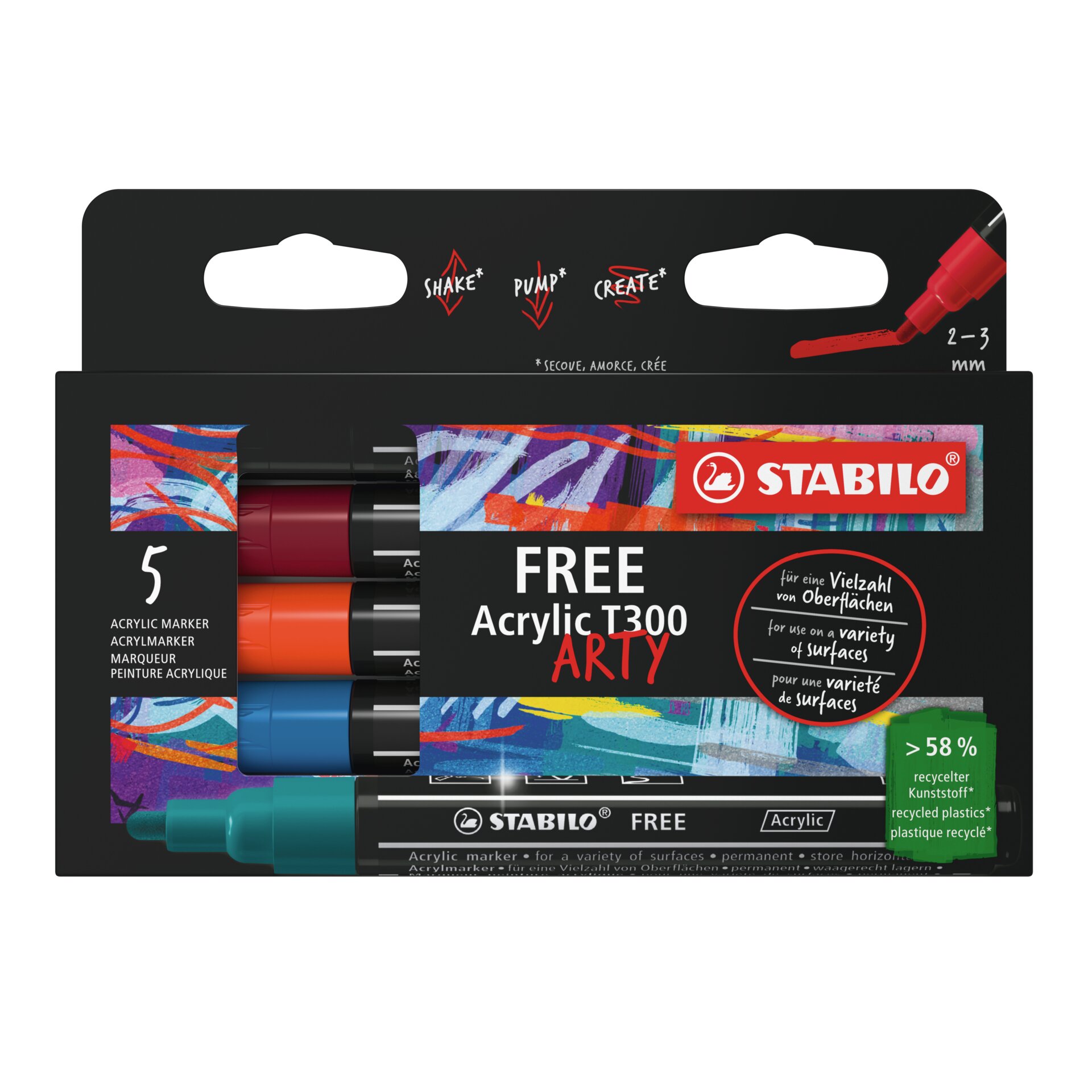 Acrylmarker STABILO FREE Acrylic T300 Universal STABILO FREE Acrylic T300