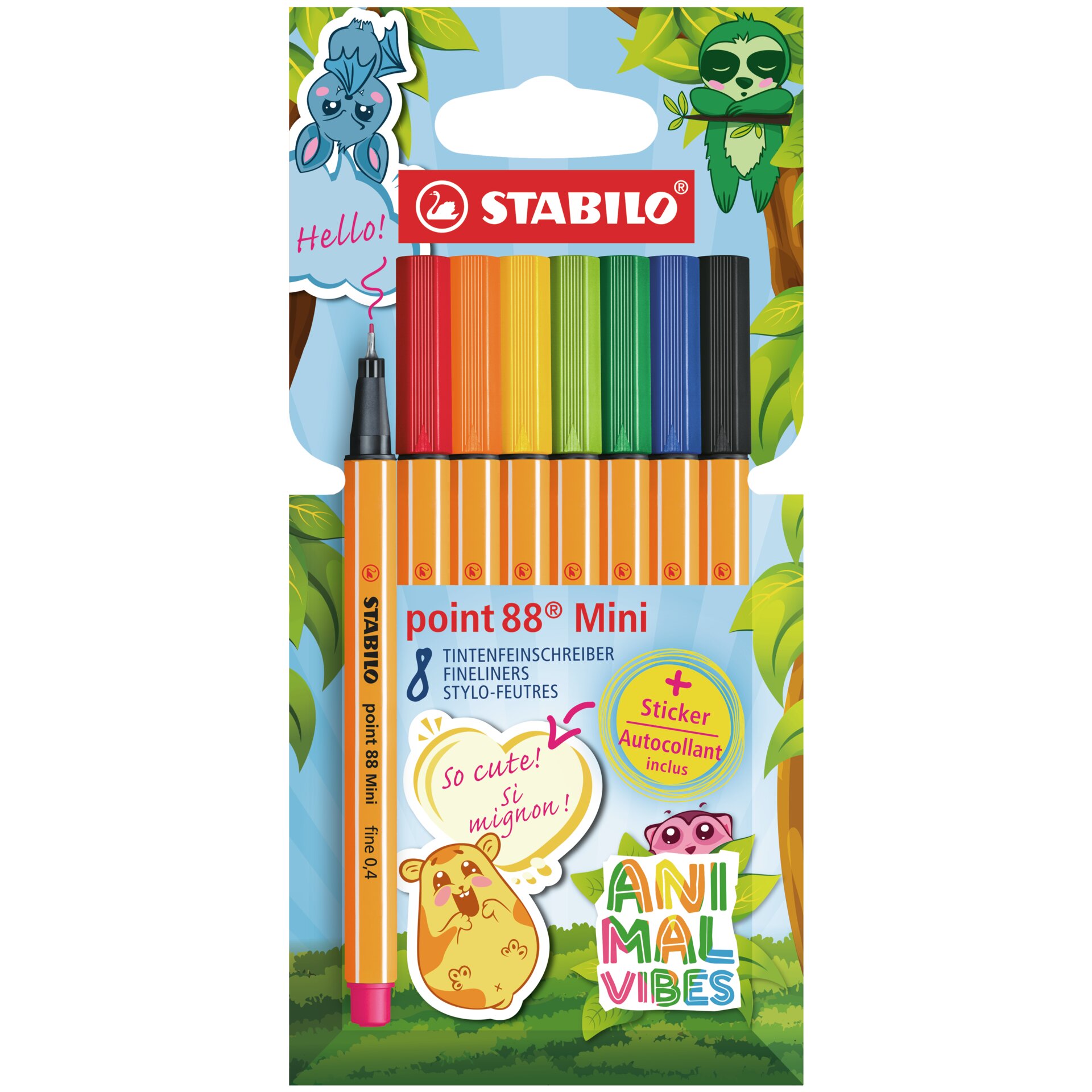 STABILO point 88 Mini Animal Vibes Fineliner/ Fibre- Tip Pen STABILO point 88 Mini Animal Vibes