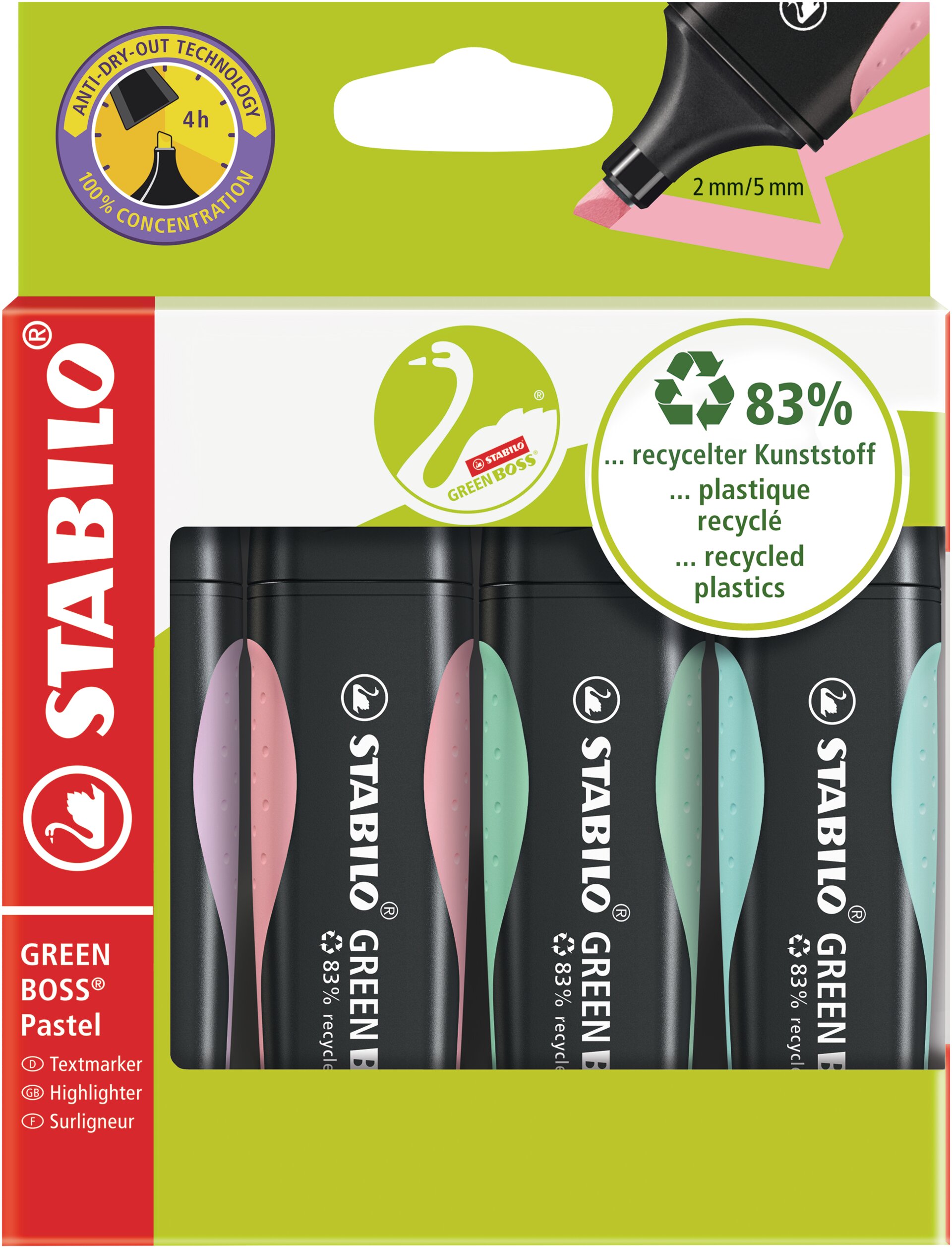 Highlighter STABILO GREEN BOSS Pastel