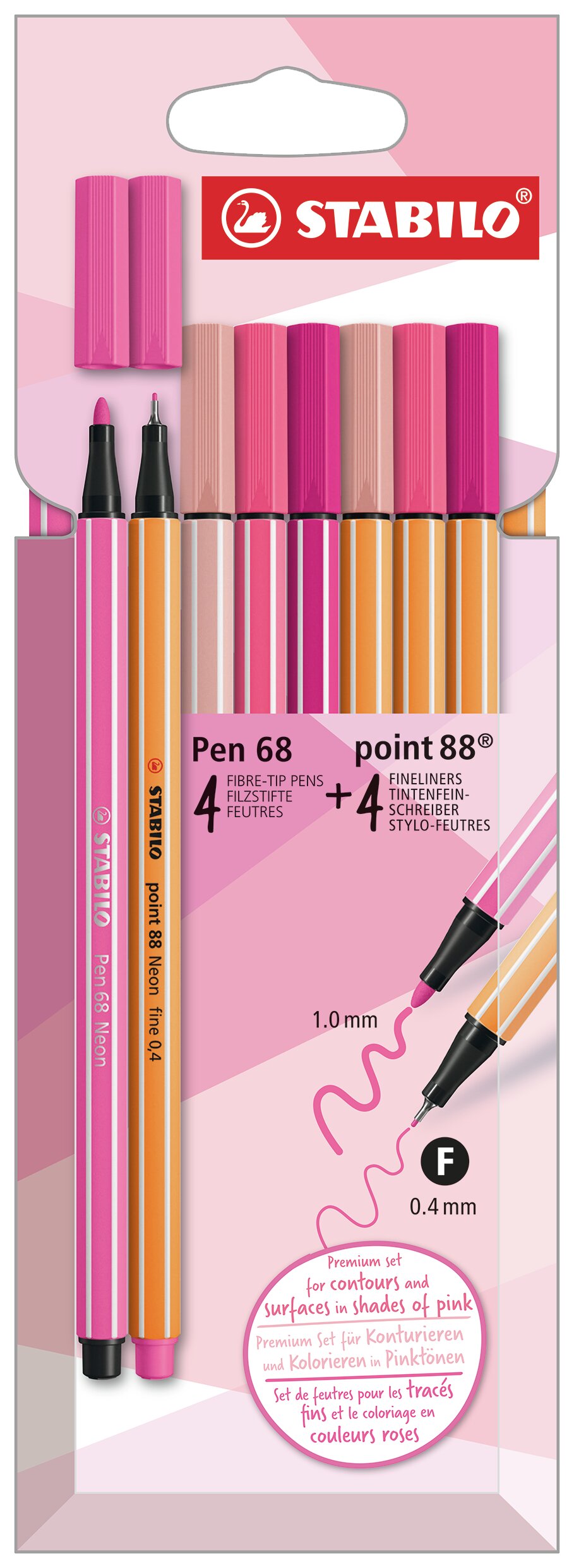 Premium-Filzstift STABILO Pen 68 und Fineliner point 88 Markenlos, Kunststoffstift, Filzstift, Kunstbedarf, Malkoffer