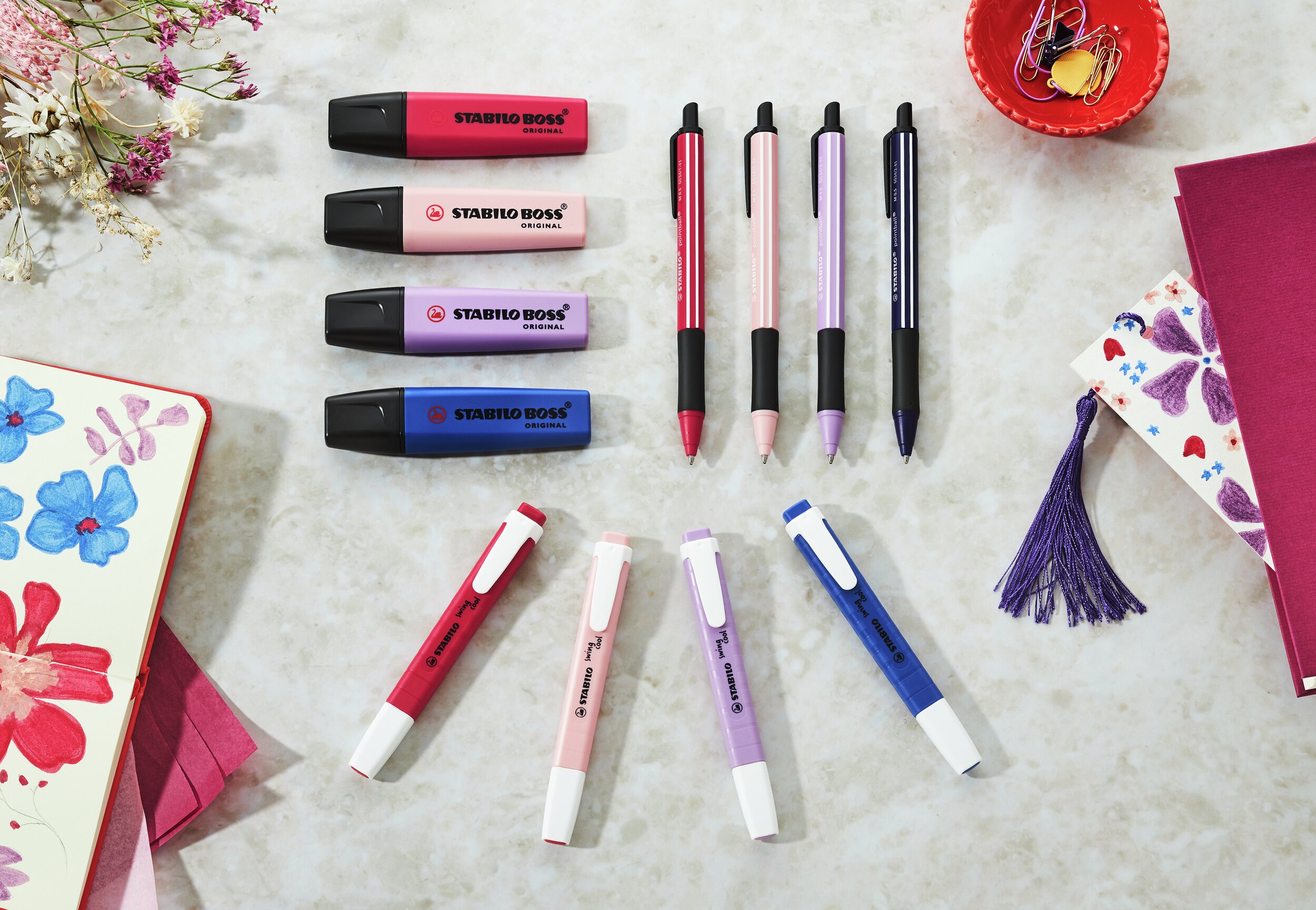 Marker, Highlighter, Stabilo, Stiftset, Buntstifte