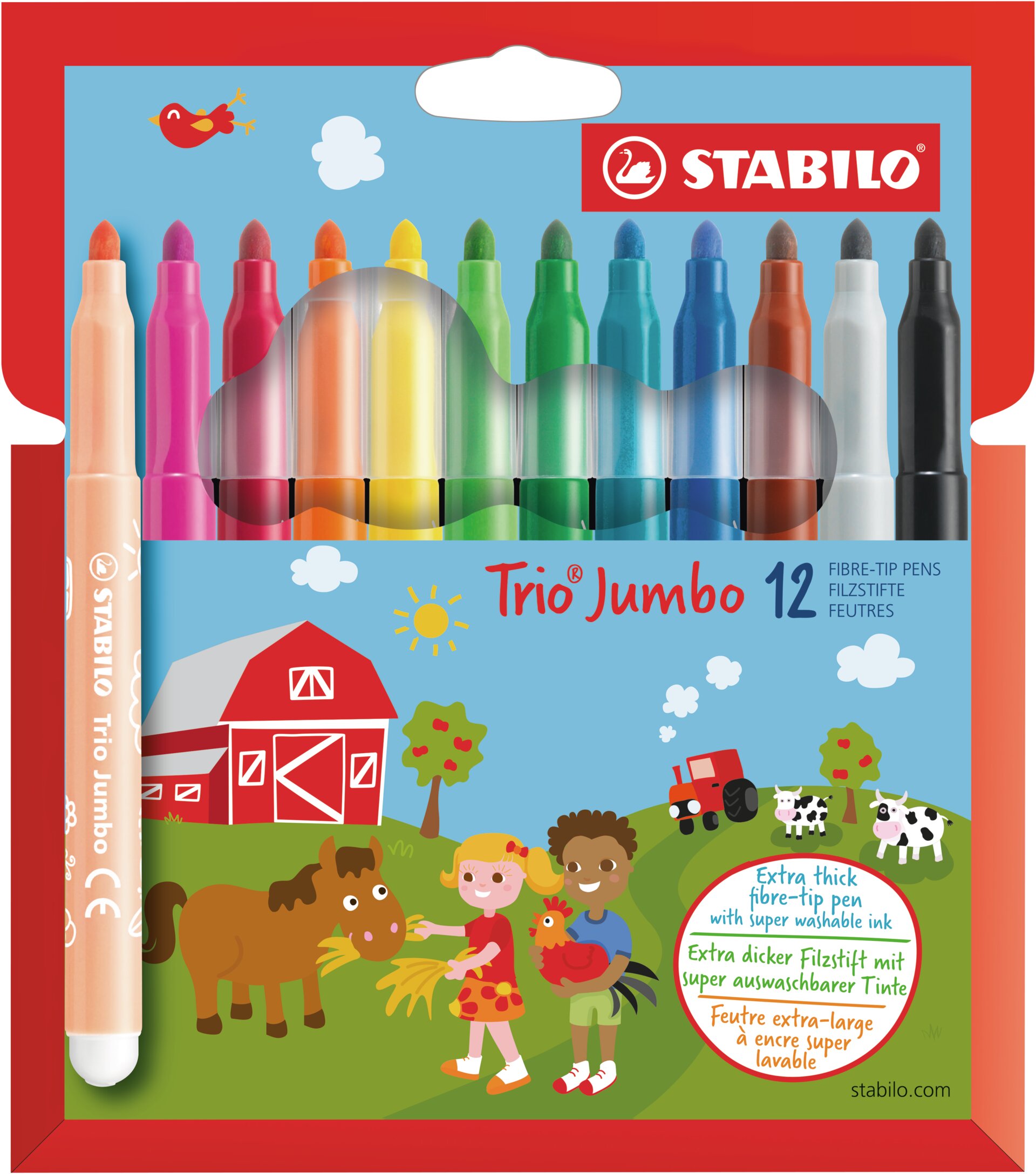 Feutre de coloriage pointe extra large STABILO Trio Jumbo Feutres STABILO Trio Jumbo