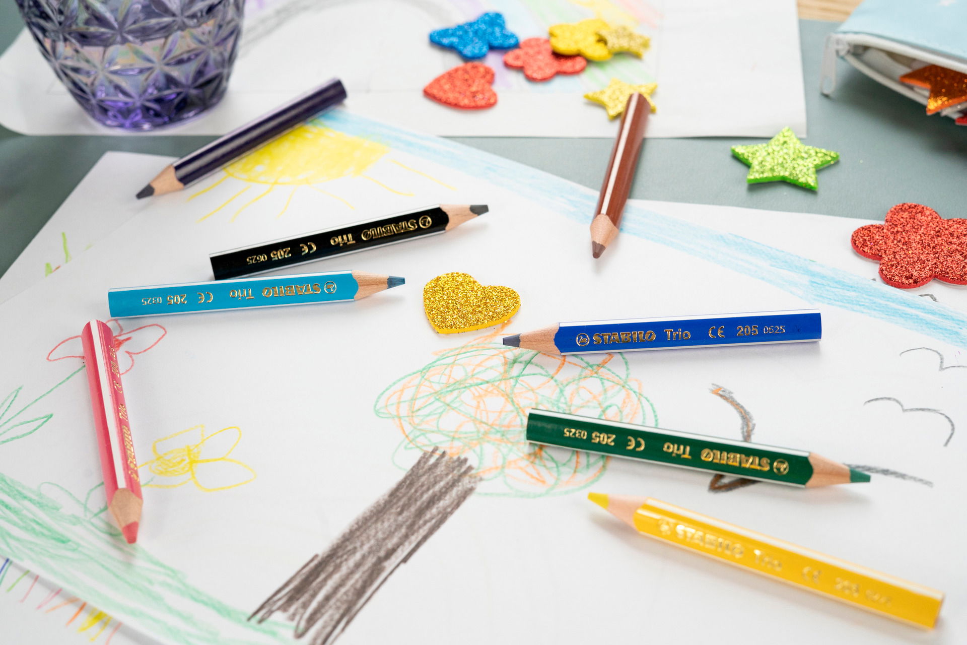 Crayons de couleurs STABILO Trio thick short