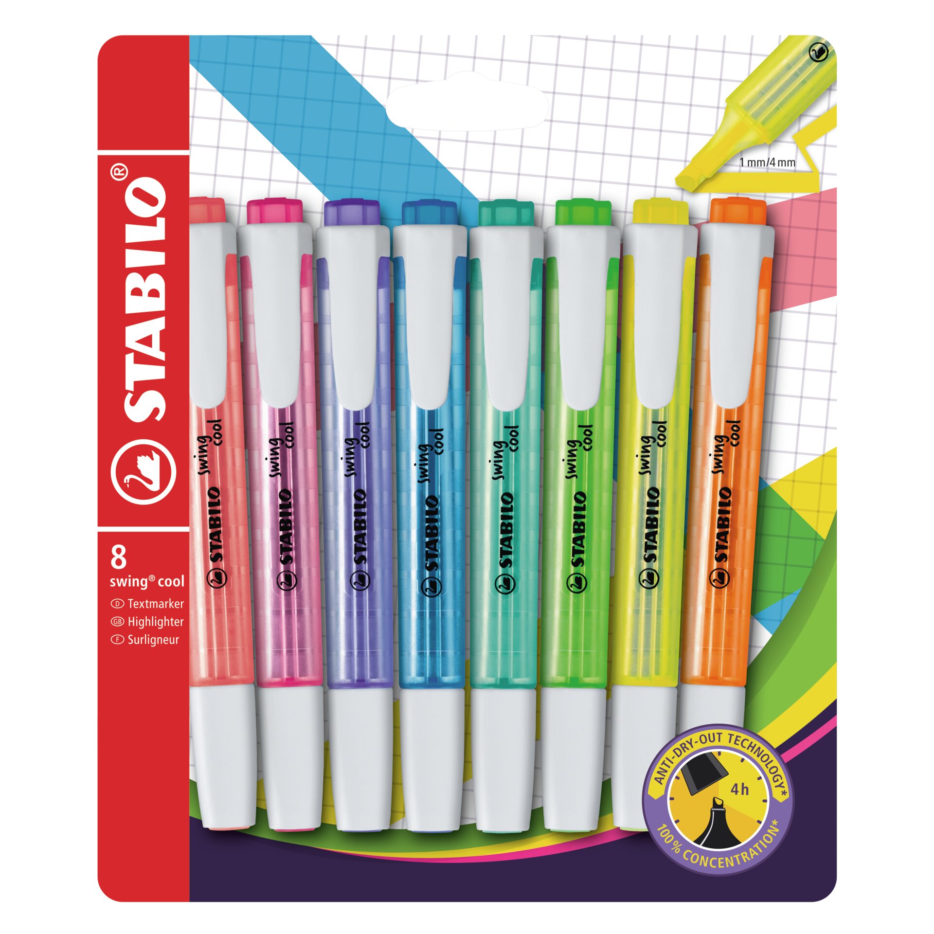 Surligneur format stylo STABILO swing cool Text Marqueurs STABILO swing cool