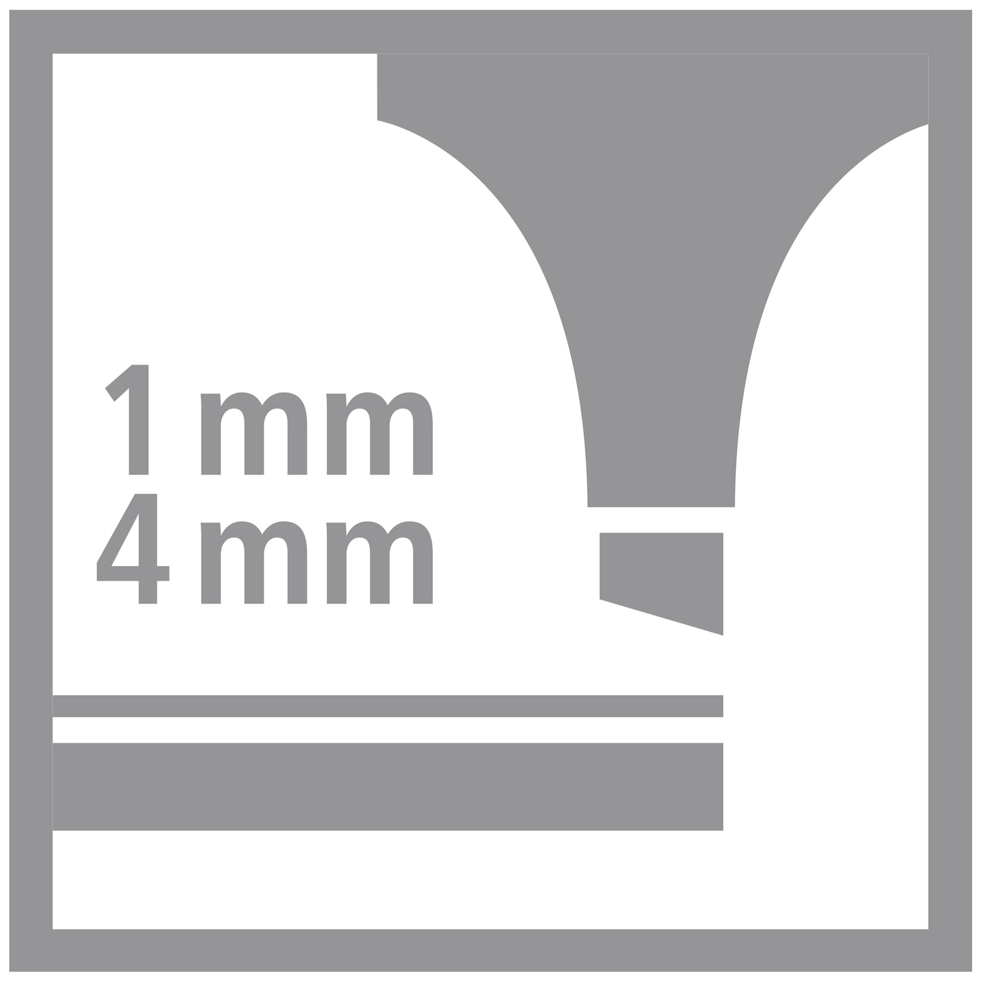 label, messung, 1mm, 4mm, ausrufezeichen