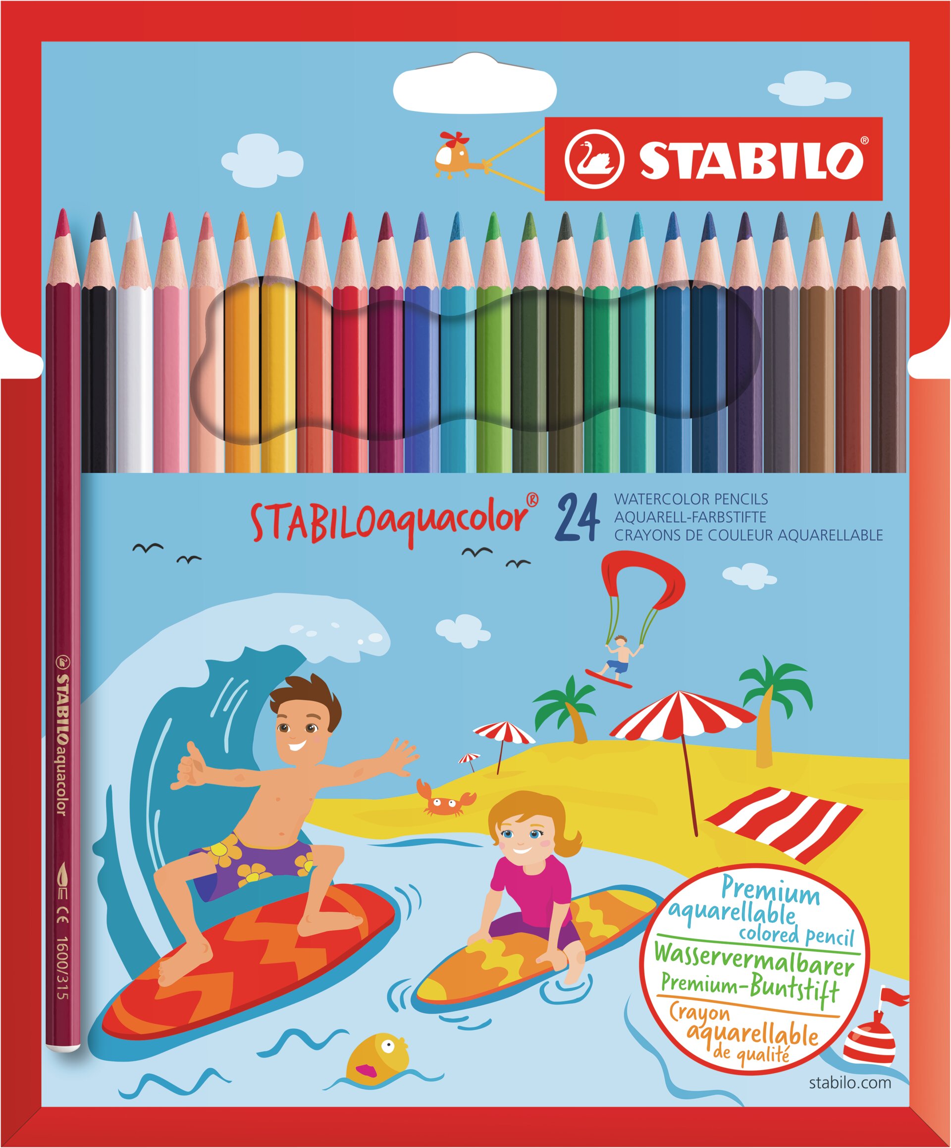 Crayon de couleur aquarellable STABILOaquacolor Crayons de couleurs STABILOaquacolor