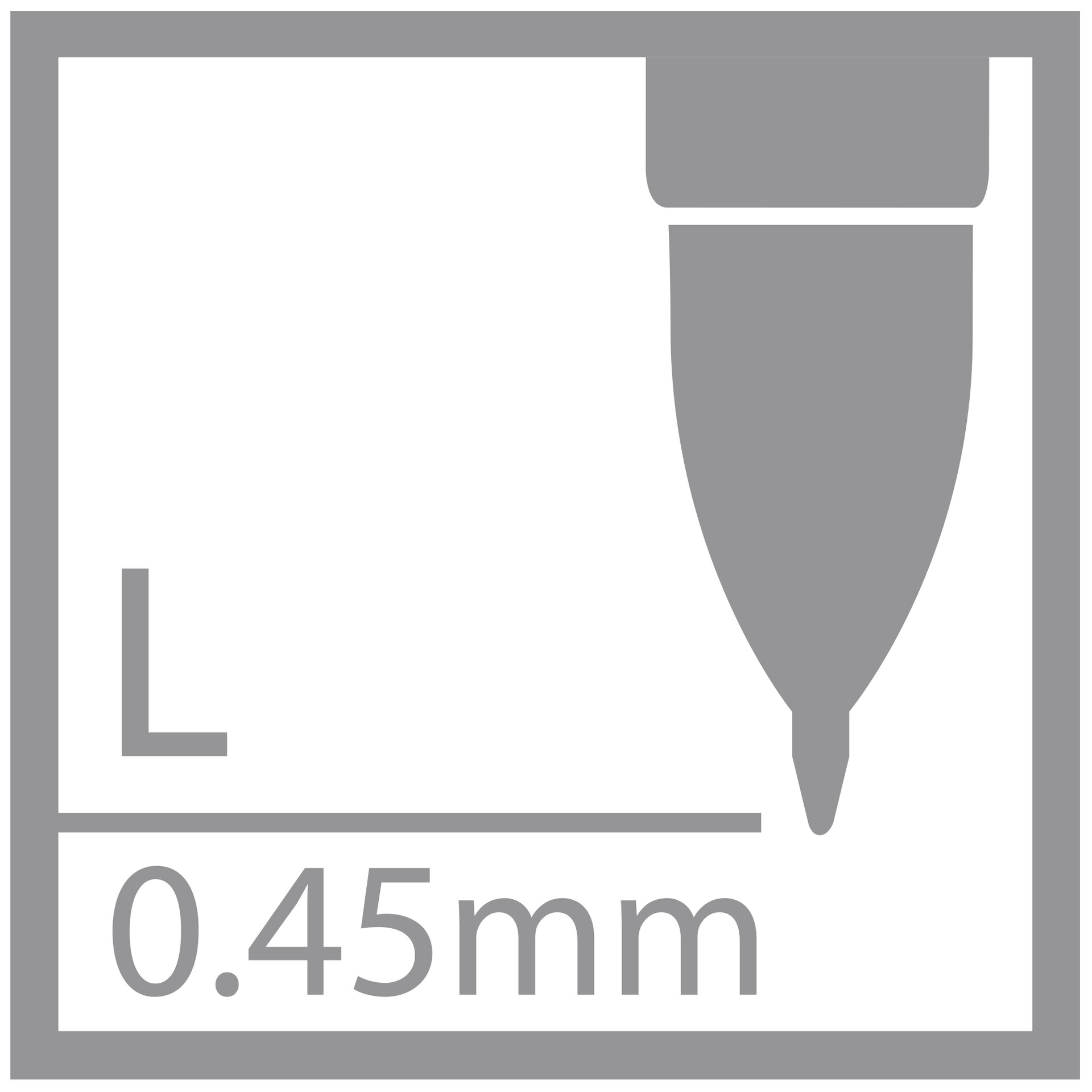 Nadeldicke 0,45 mm, Nadeldurchmesser 0,45 mm, Feinspitze, Stiftspitze, Nadellänge 0,45mm