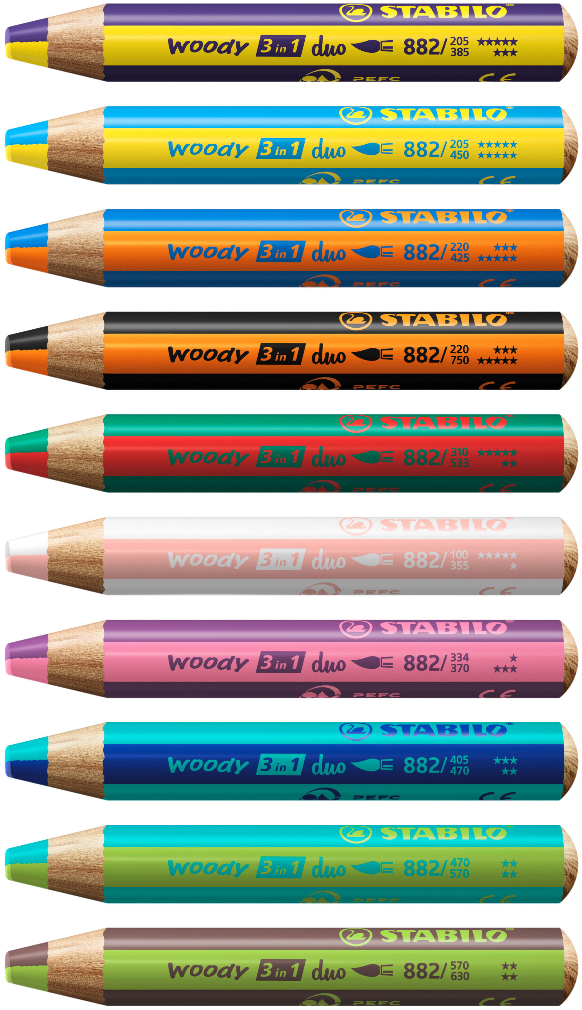Crayon de couleur multi-talents bicolore STABILO woody 3 in 1 duo Crayon de couleur multi-talents bicolore STABILO woody 3 in 1 duo