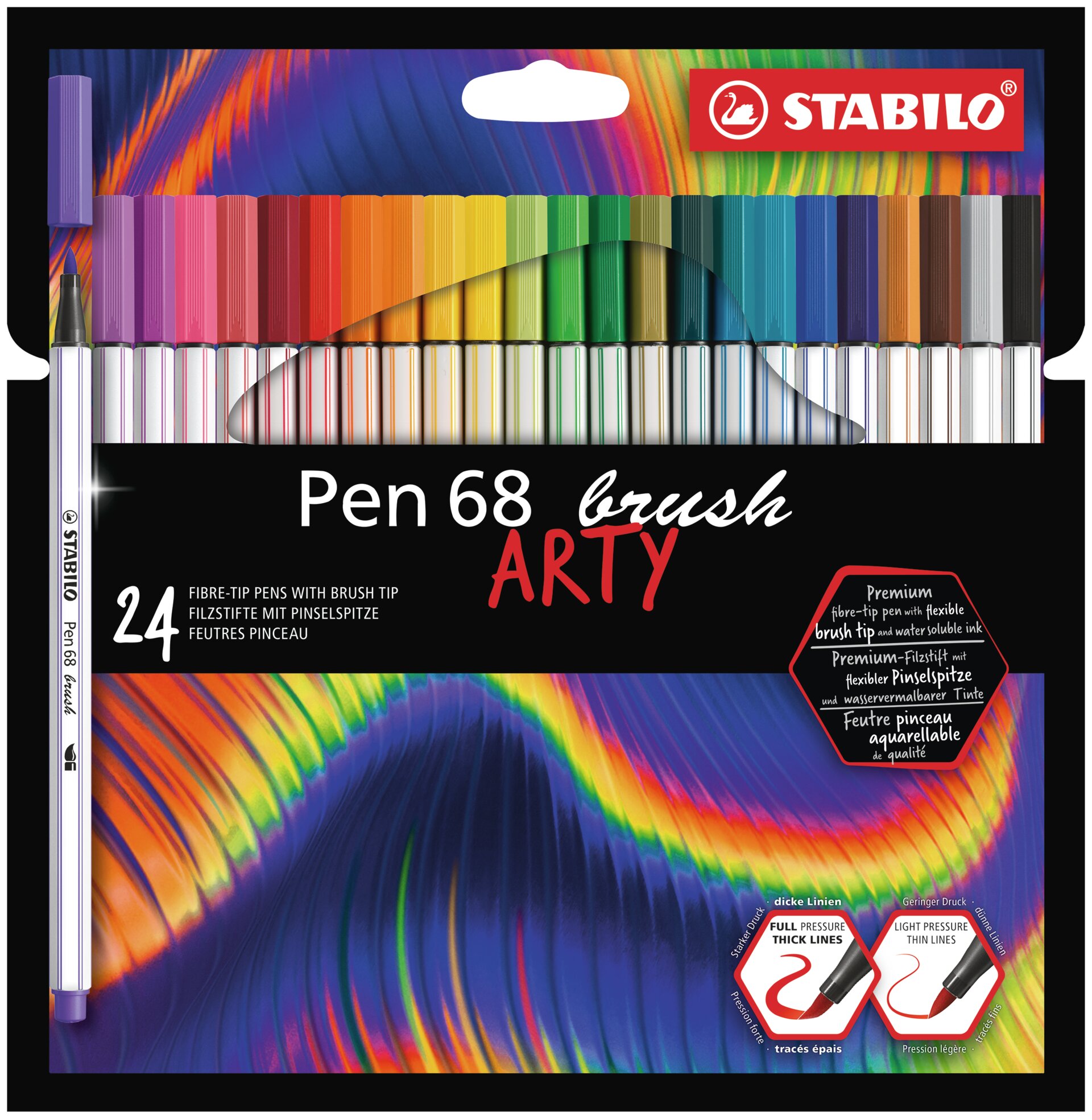 Premium-Filzstift mit Pinselspitze STABILO Pen 68 brush ARTY Fasermaler STABILO Pen 68 brush