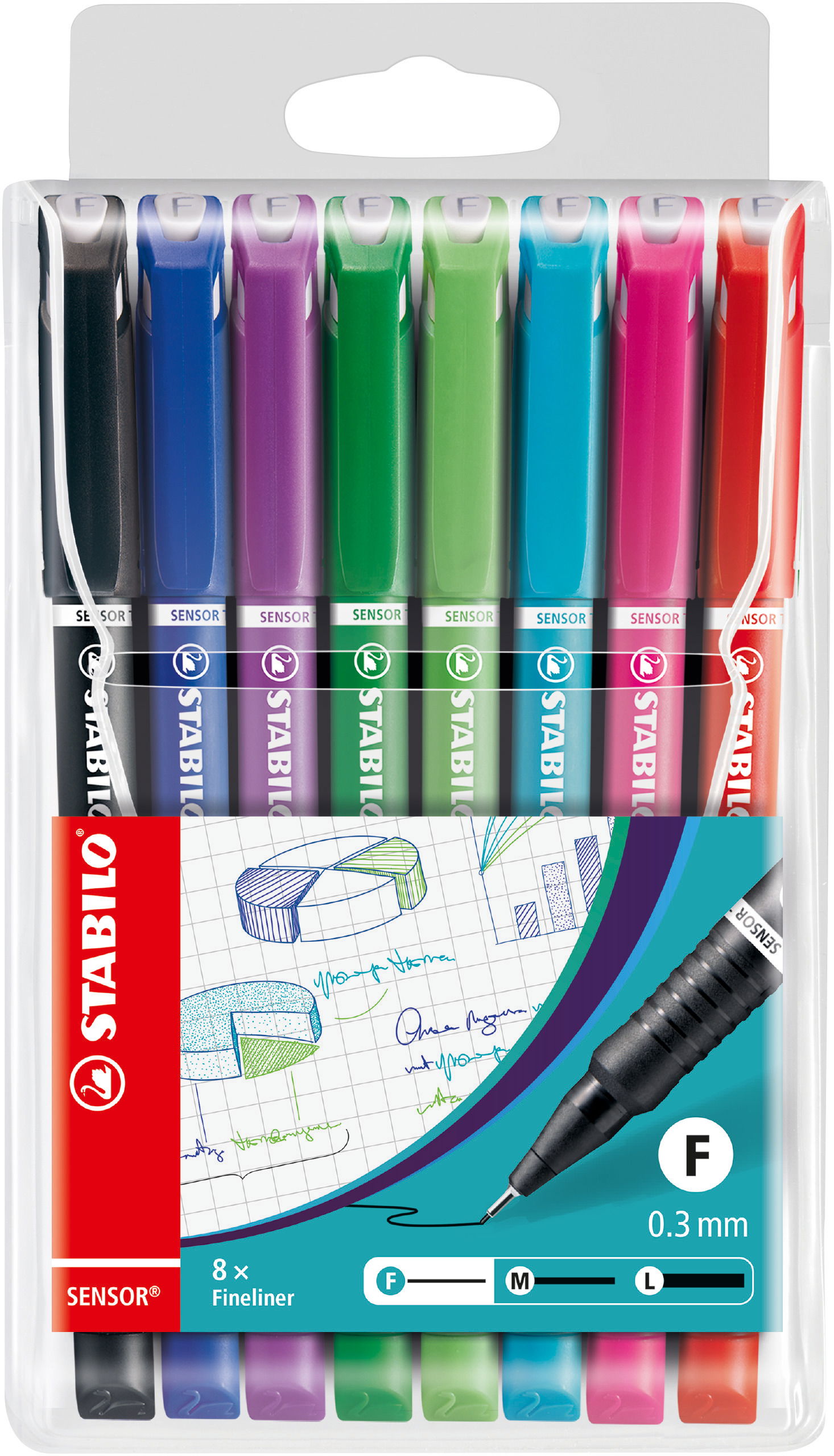 Fineliner with cushioned F-tip STABILO SENSOR fine Fineliner/ Fibre- Tip Pen STABILO SENSOR fine