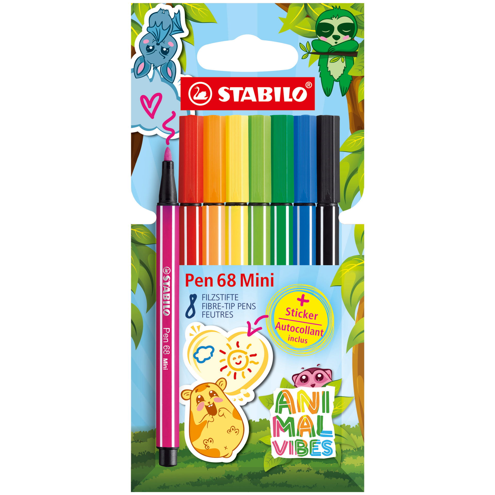 Premium fibre-tip pen STABILO Pen 68 Mini Animal Vibes Fiber-Tip Pen STABILO Pen 68 Mini Animal Vibes