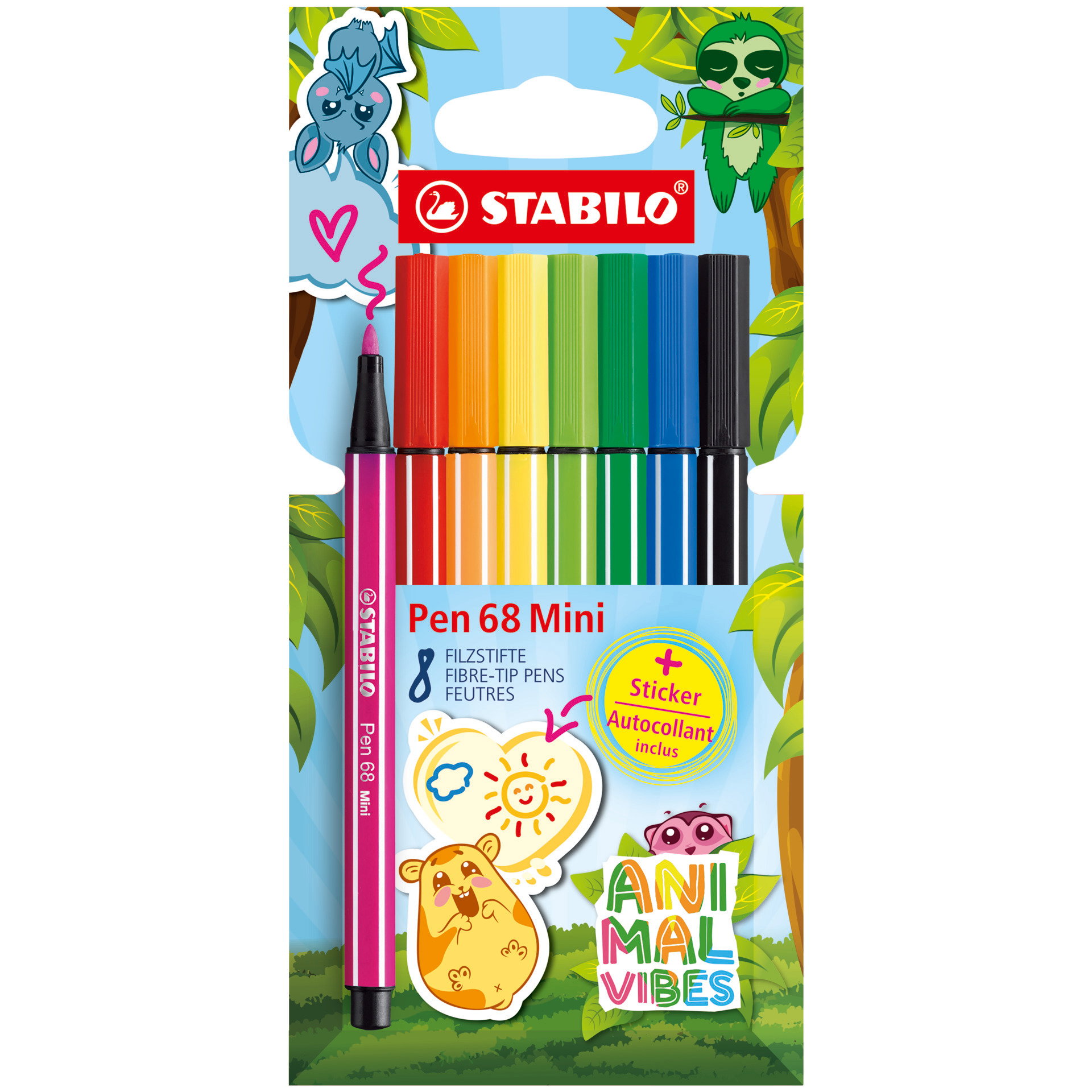 Filzstift STABILO Pen 68 Mini Animal Vibes Fasermaler STABILO Pen 68 Mini Animal Vibes
