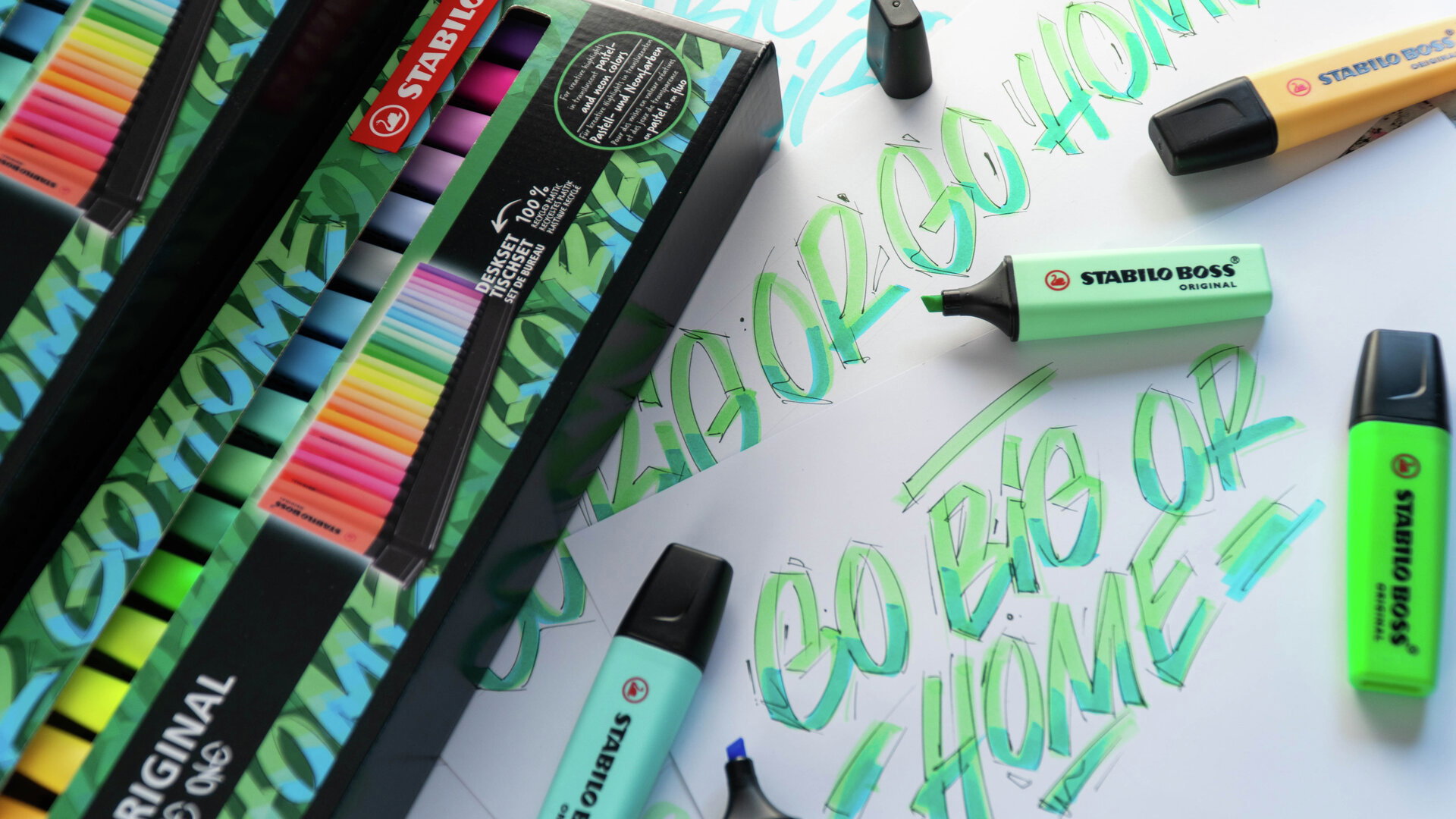 Textmarker STABILO BOSS ORIGINAL, highlighter, neon markers, Schreibwaren-Set, bunte Marker, Schreibtischzubehör